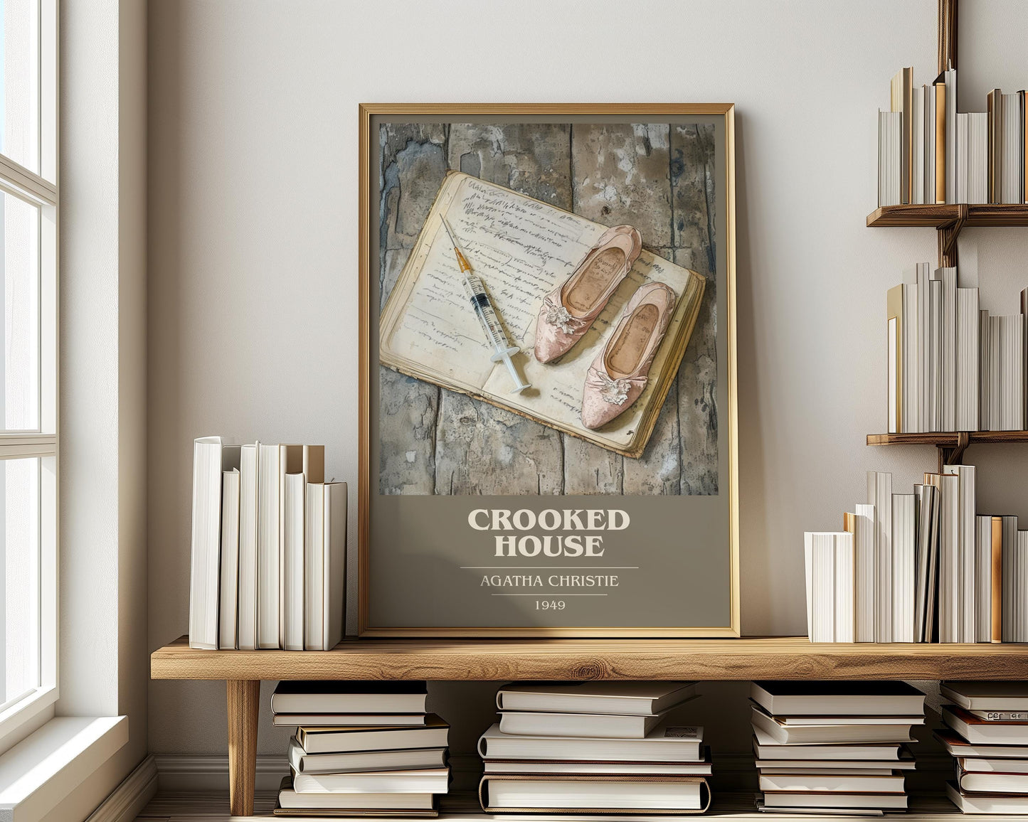 Crooked House book cover book poster framed on wall – crime wall art