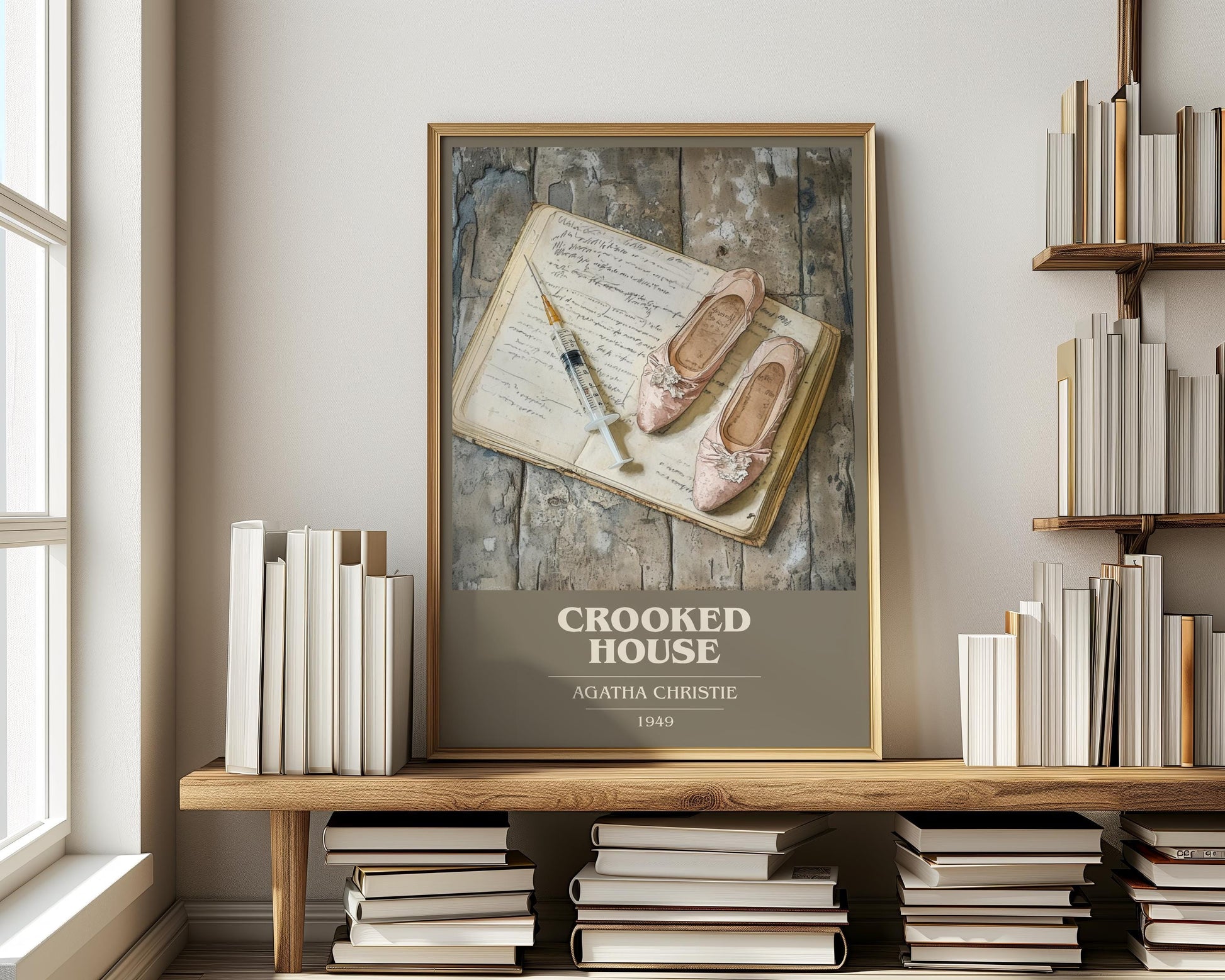 Crooked House book cover book poster framed on wall – crime wall art