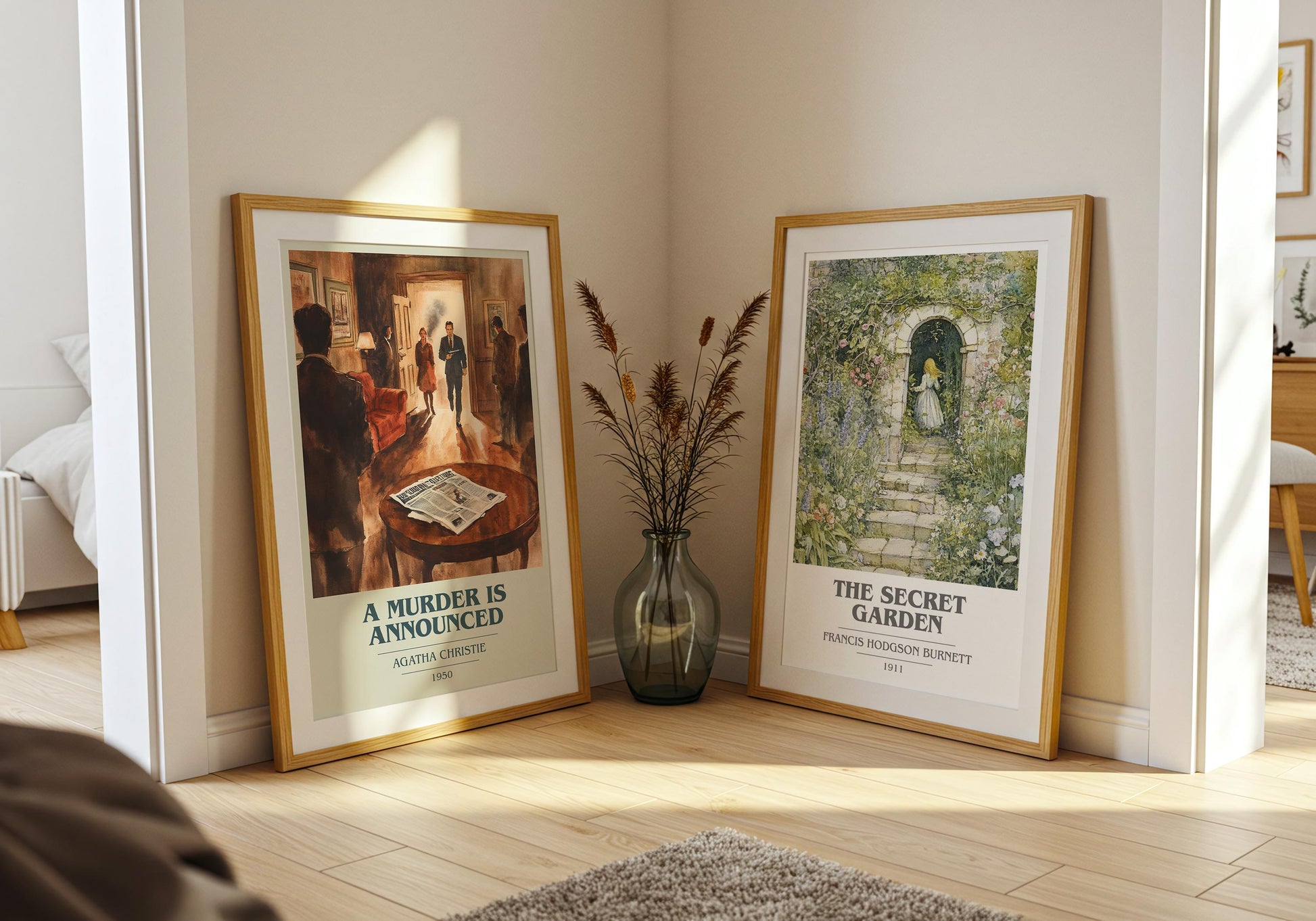 A Murder is Announced book cover poster paired in gallery wall – literary art prints