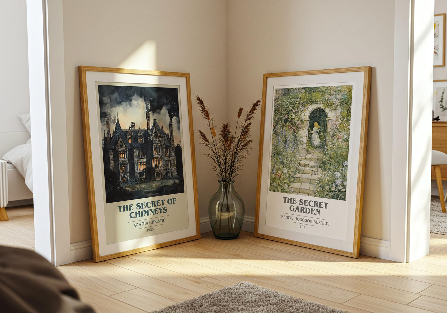 The Secret of Chimneys by Agatha Christie Descriptive Poster Print. Free Delivery Wall Art Author & Blurb Book Artwork Novel