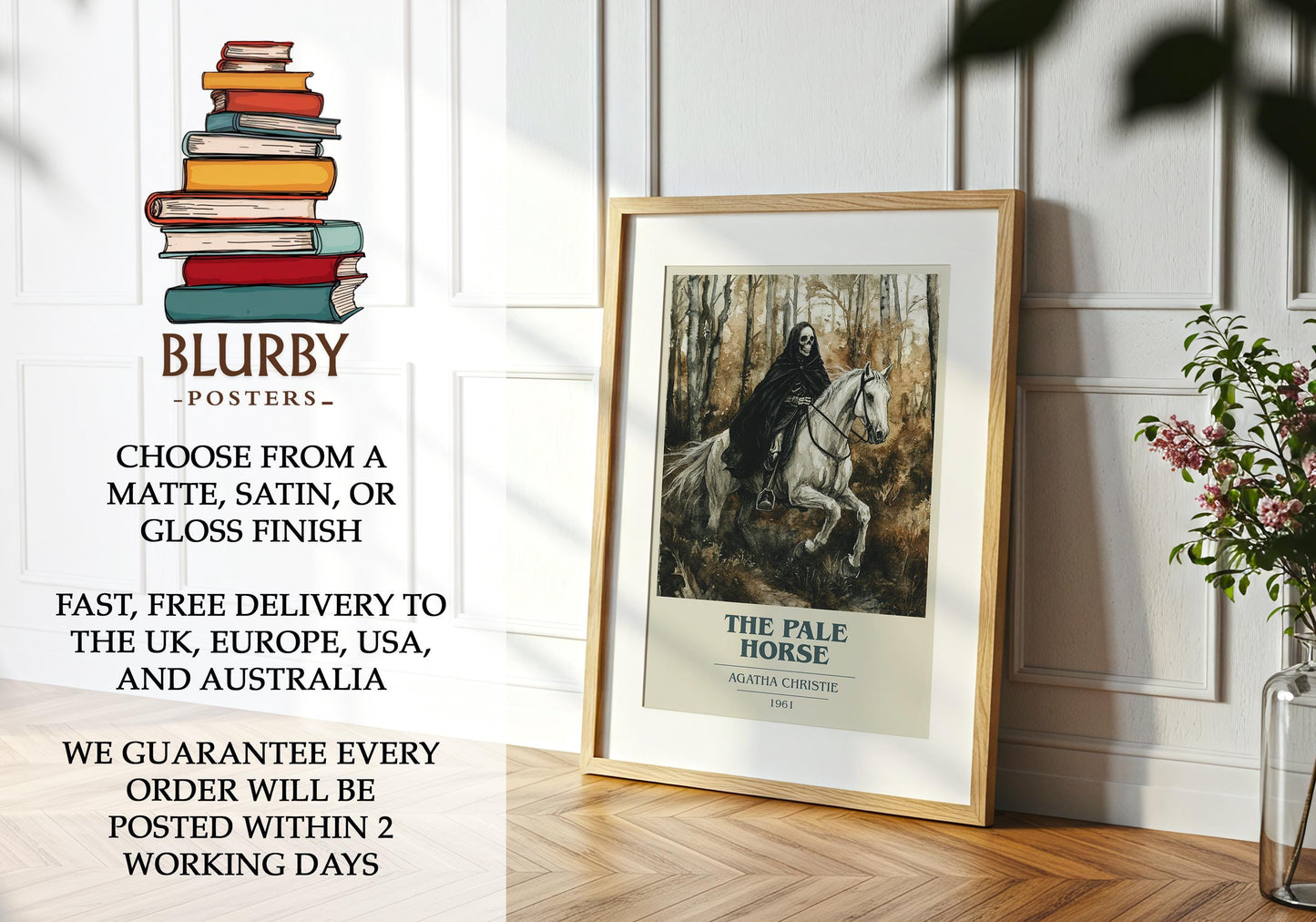 The Pale Horse book poster packaging – museum-quality print rolled in protective tube