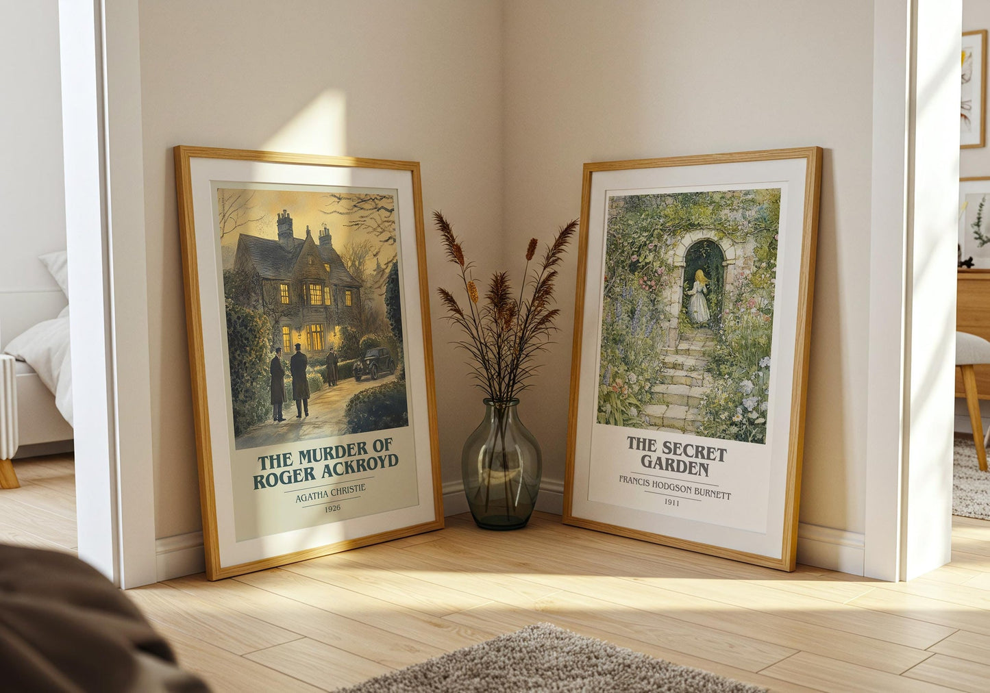 The Murder of Roger Ackroyd book cover print on bookshelf – Agatha Christie fan gift