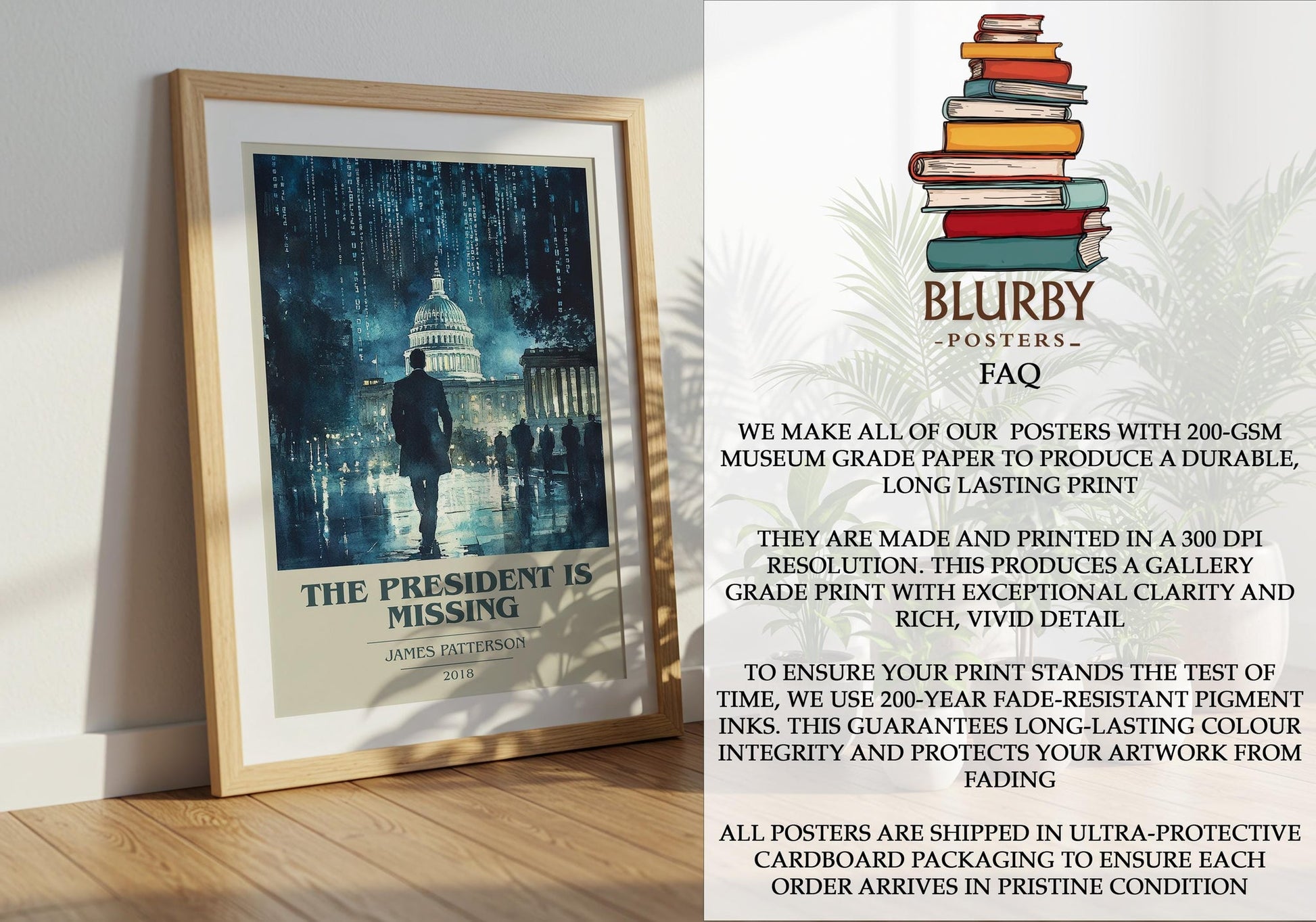 The President Is Missing book poster packaging – museum-quality print rolled in protective tube