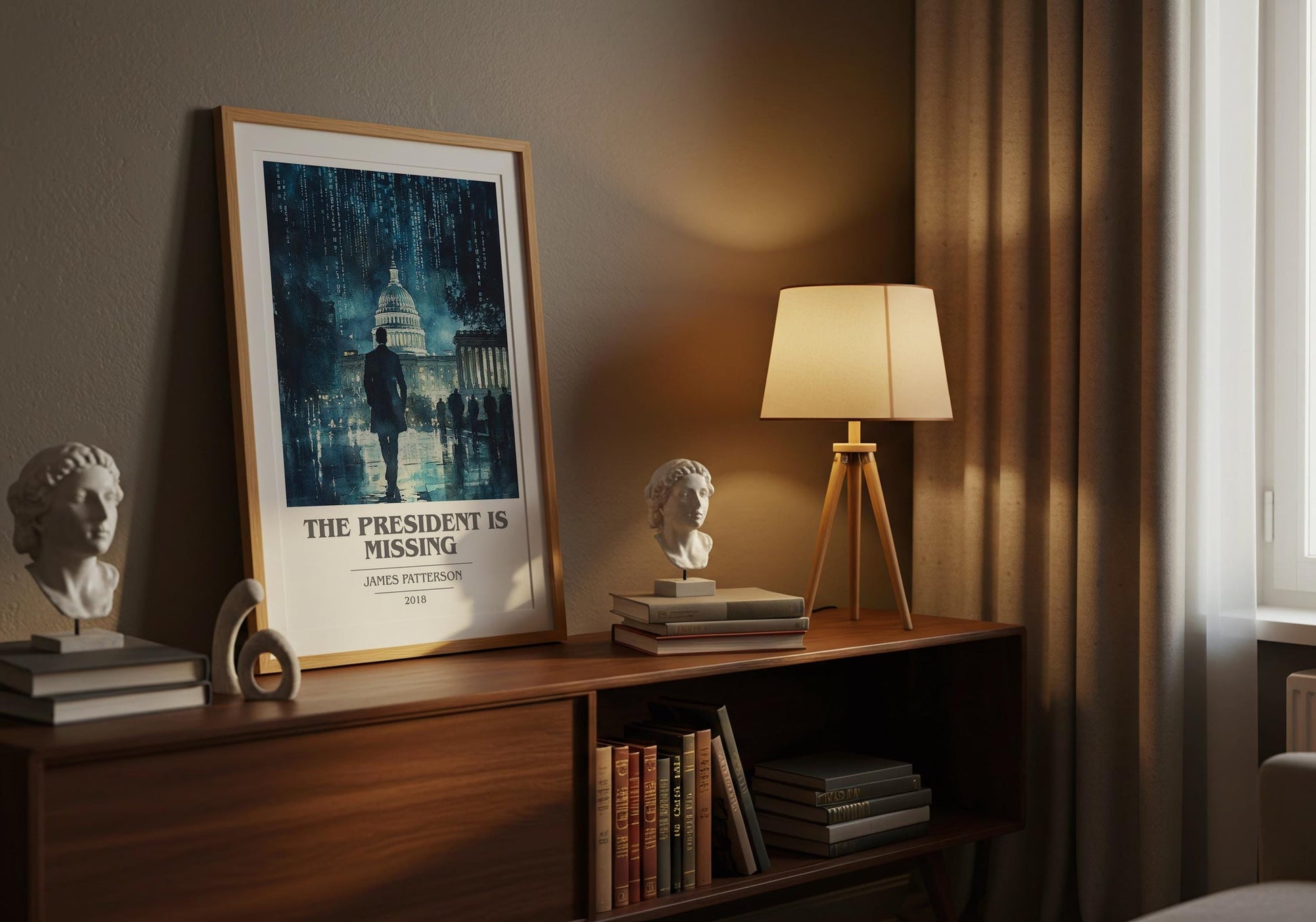 The President Is Missing book cover book poster framed on wall – thriller wall art
