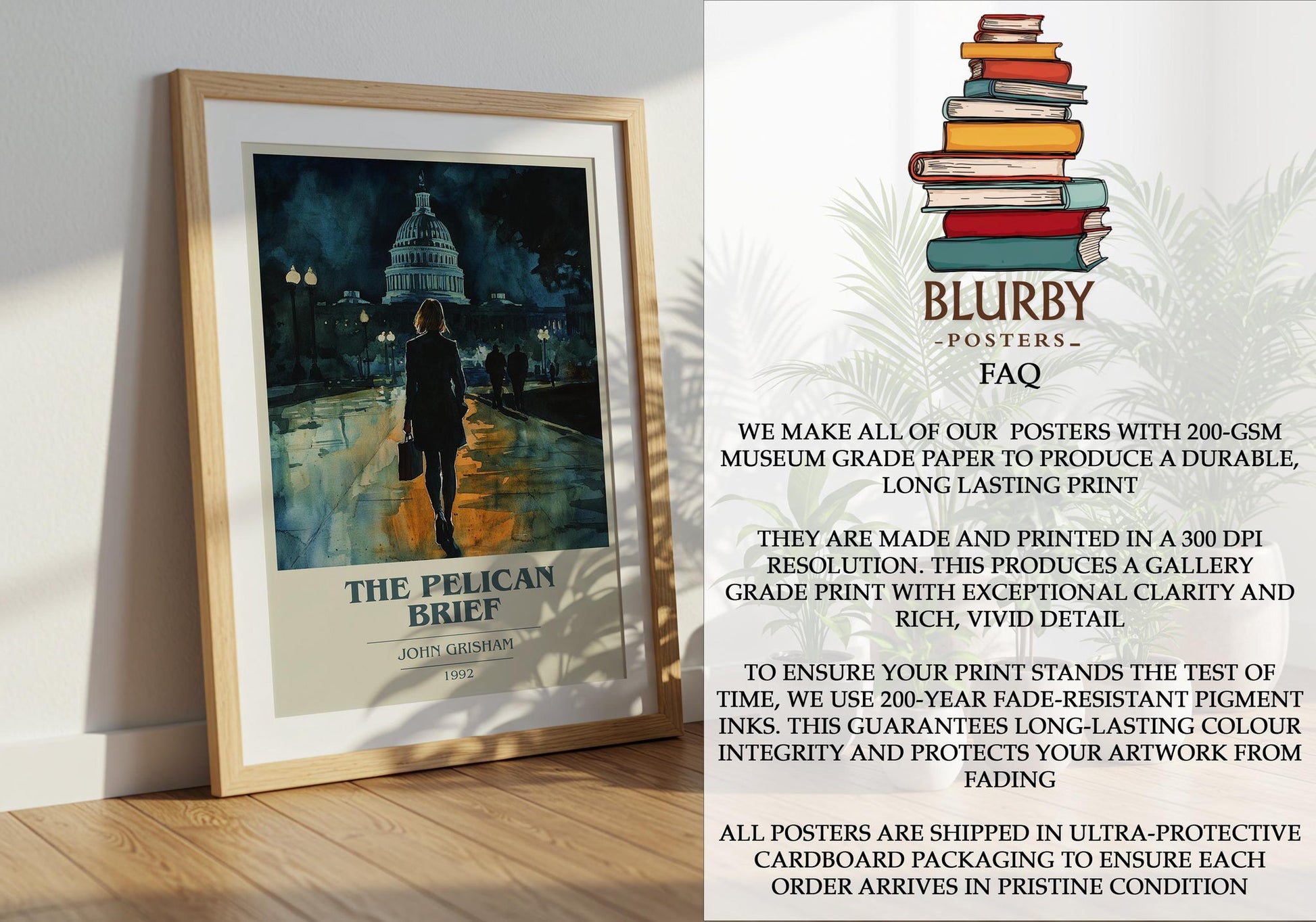 The Pelican Brief book poster packaging – museum-quality print rolled in protective tube