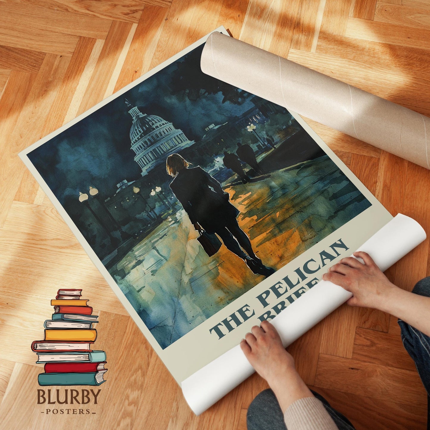 The Pelican Brief book cover poster paired in gallery wall – literary art prints