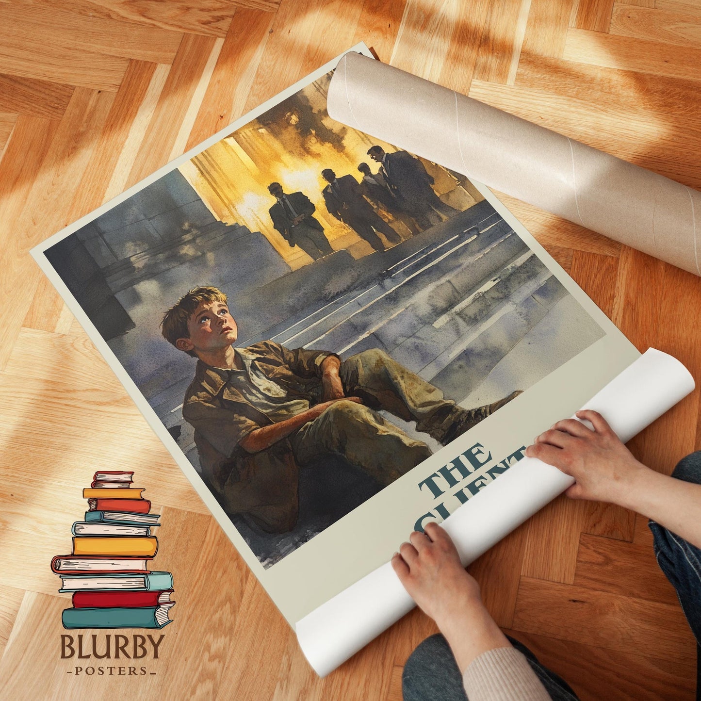 The Client book cover poster paired in gallery wall – literary art prints