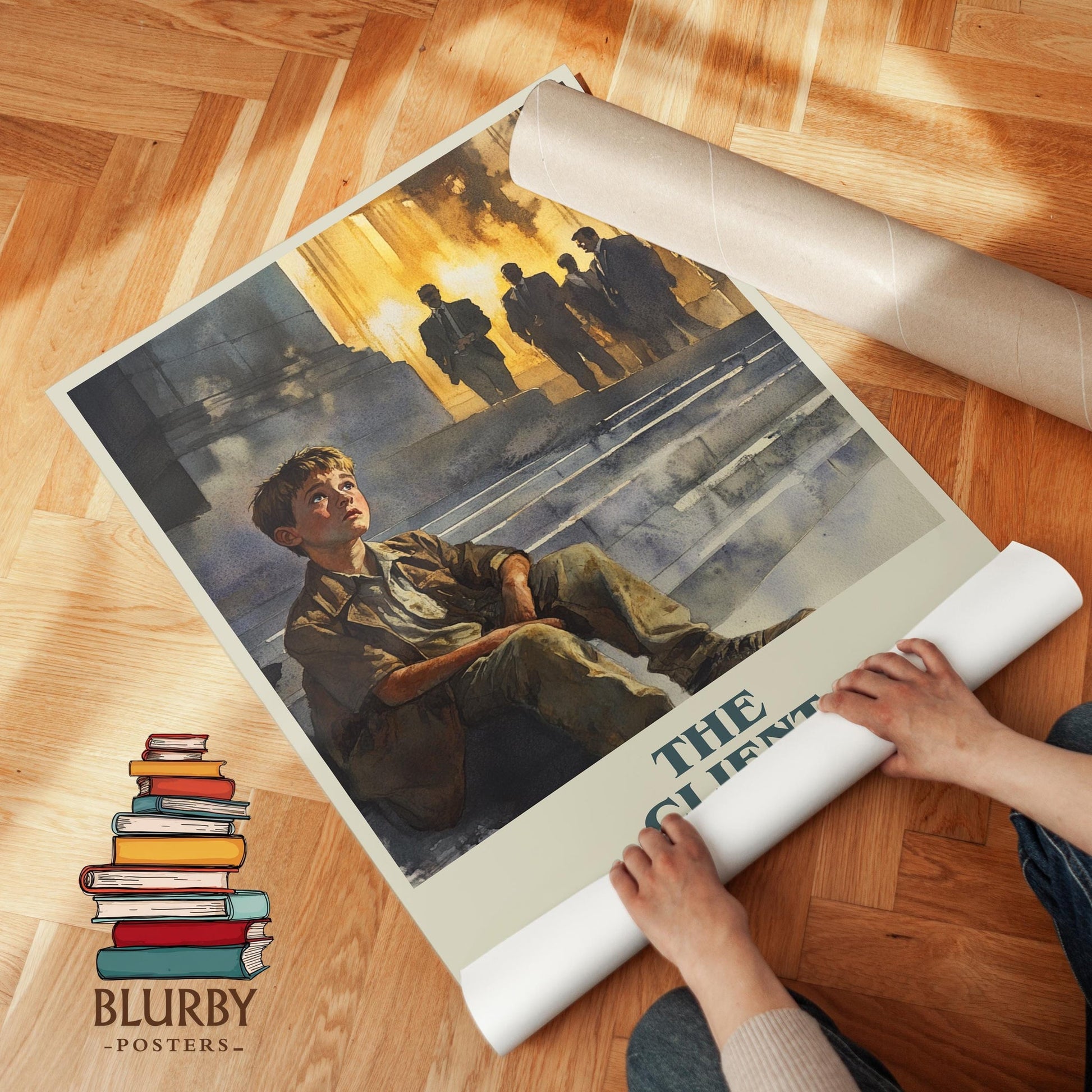 The Client book cover poster paired in gallery wall – literary art prints
