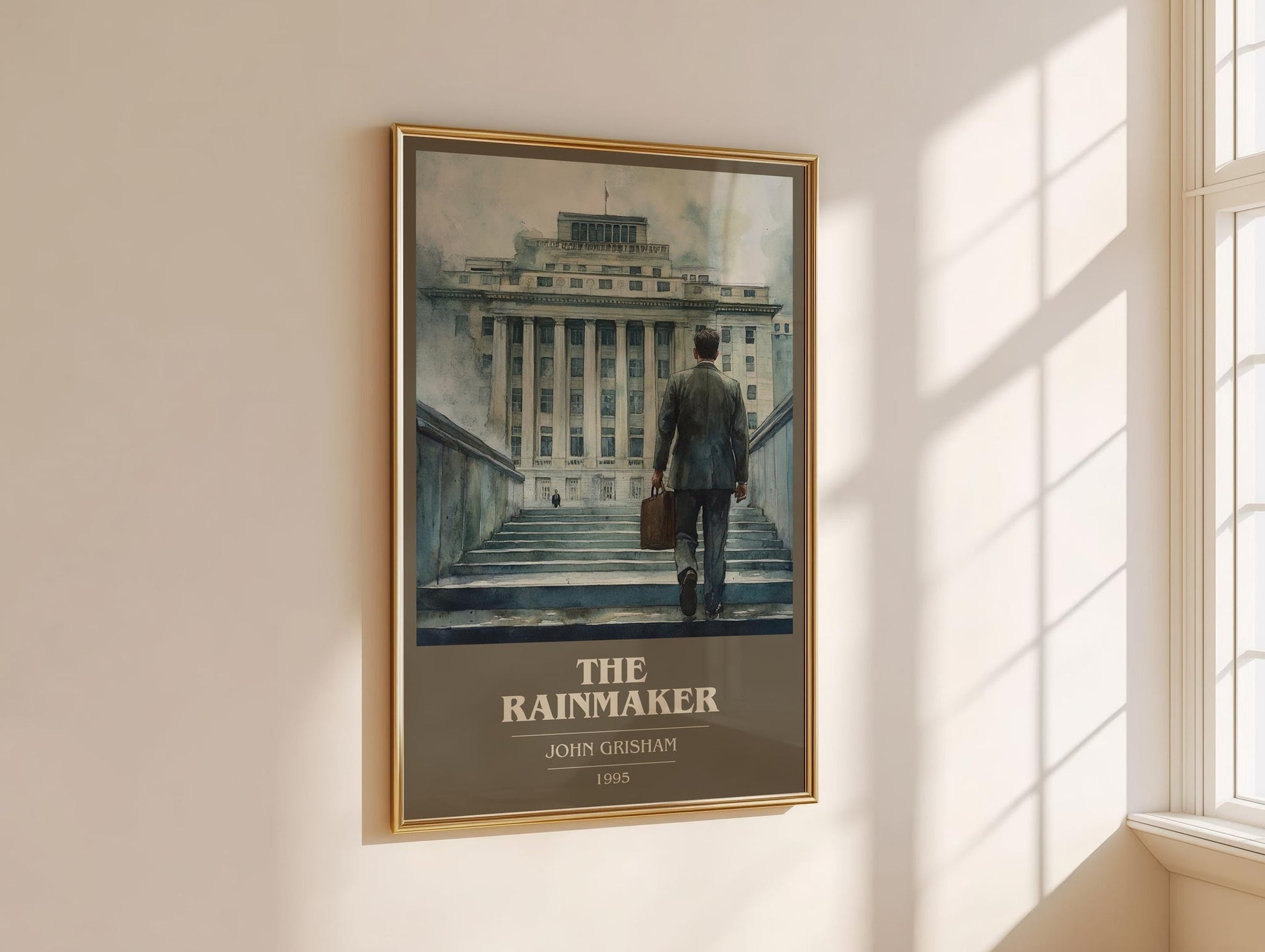 The Rainmaker book cover poster colour and style options – John Grisham book art