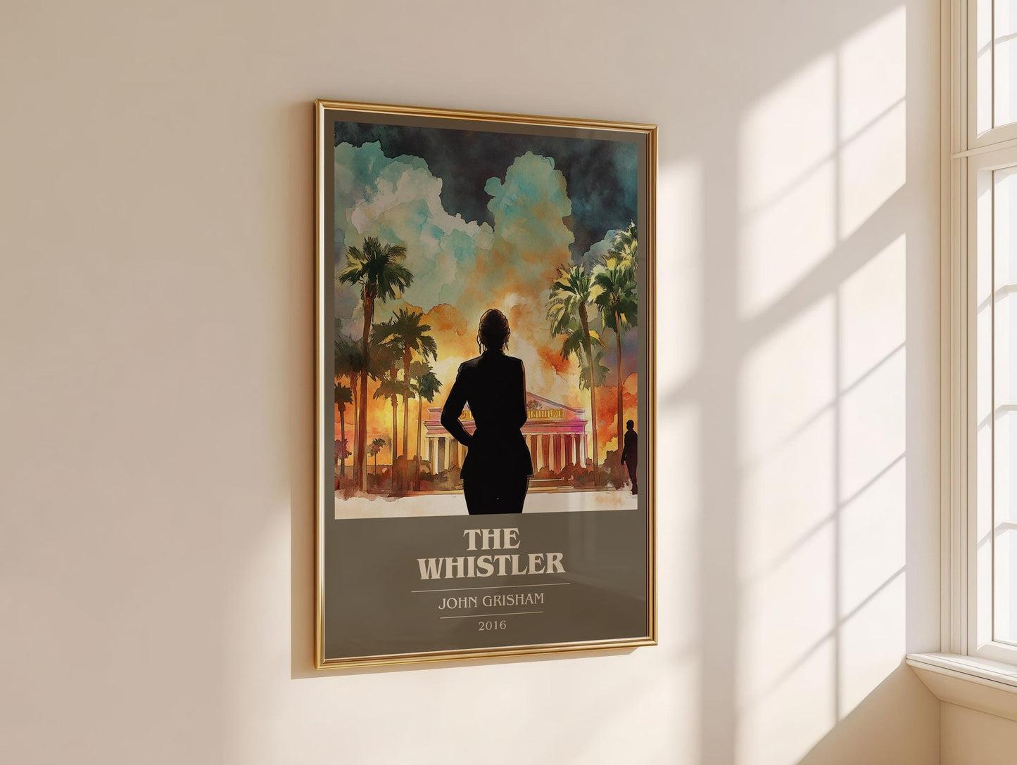 The Whistler book cover print framed by window – literary home decor