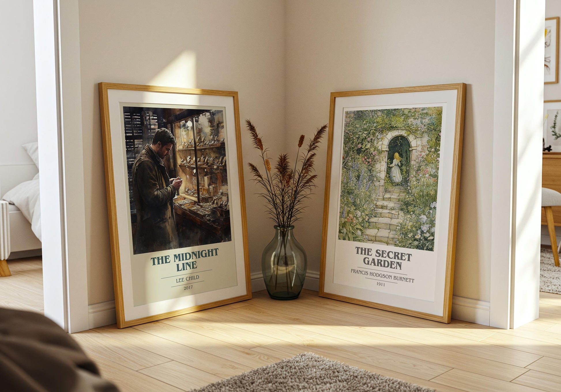 The Midnight Line by Lee Child Descriptive Poster Print. Free Delivery Wall Art Author & Blurb Book Artwork Novel