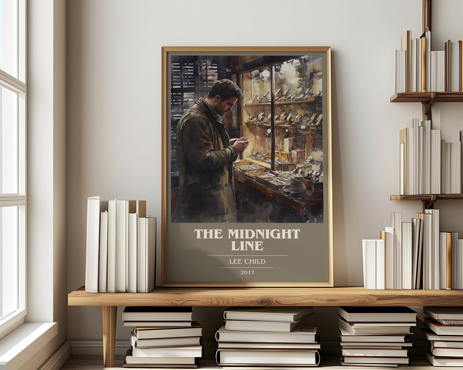 The Midnight Line book cover poster colour and style options – Lee Child book art