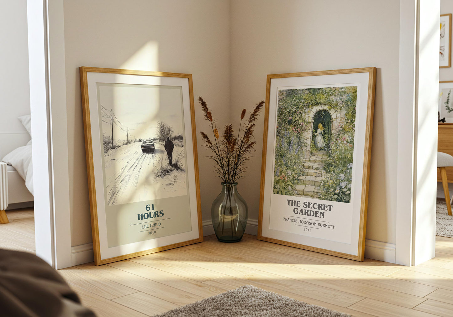 61 Hours by Lee Child Descriptive Poster Print. Free Delivery Wall Art Author & Blurb Book Artwork Novel