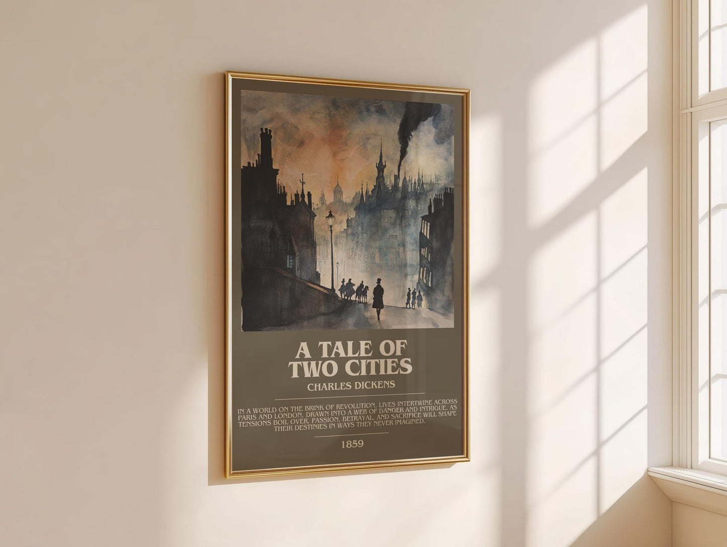 A Tale of Two Cities bookish book poster framed on wall – mystery wall art