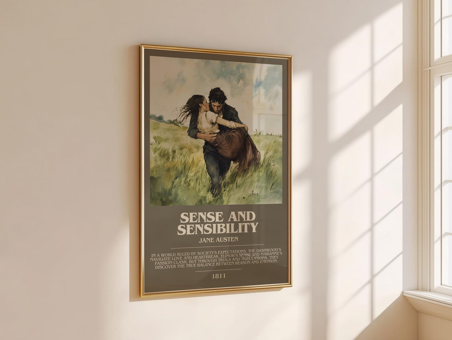 Sense and Sensibility bookish book poster framed on wall – classic literature wall art