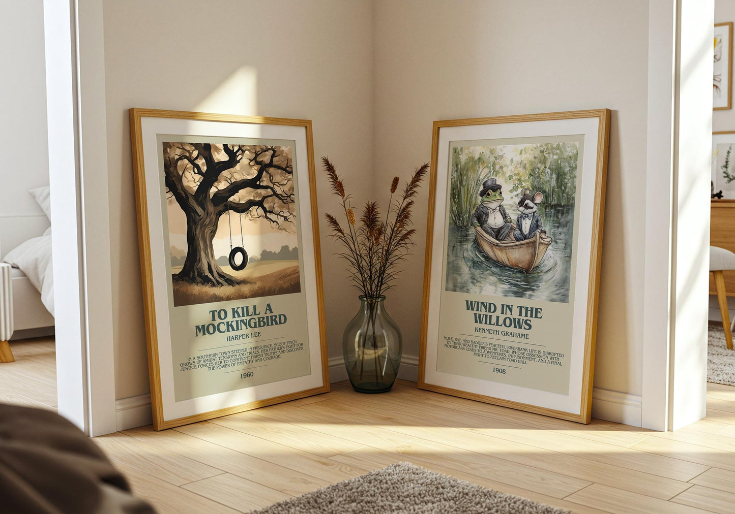 To Kill A Mockingbird bookish poster paired in gallery wall – literary art prints