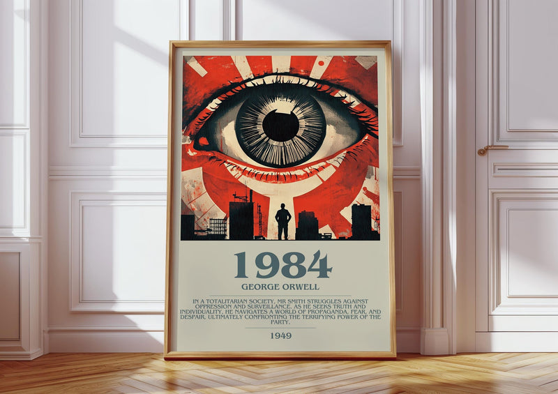 1984 bookish print in frame leaning in hallway – childrens wall art