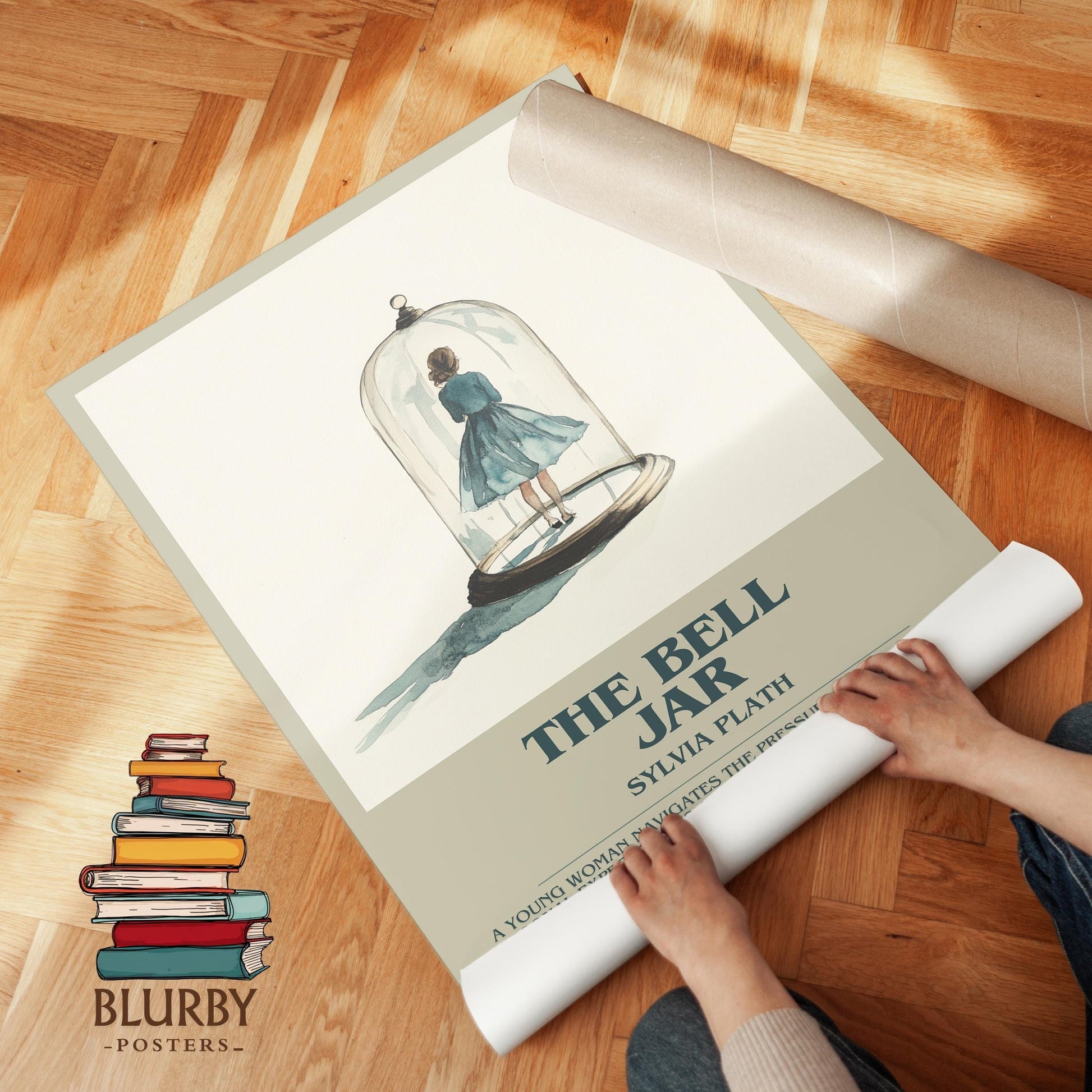 The Bell Jar book poster packaging – museum-quality print rolled in protective tube