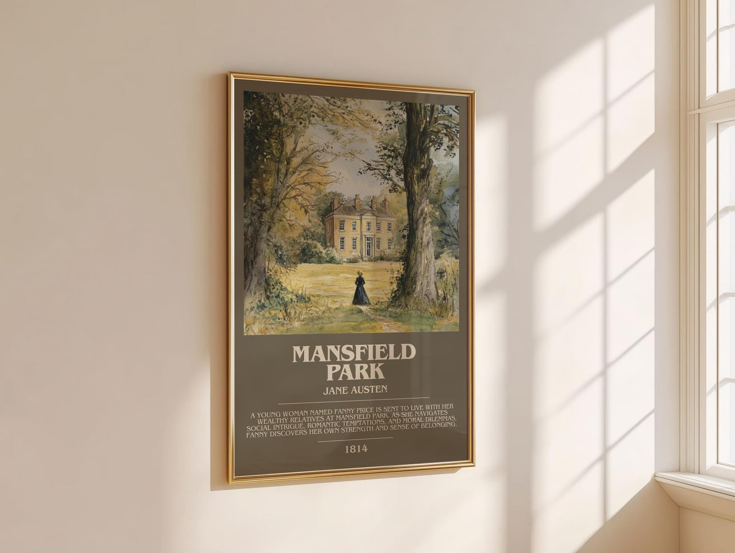 Mansfield Park bookish book poster framed on wall – classic literature wall art