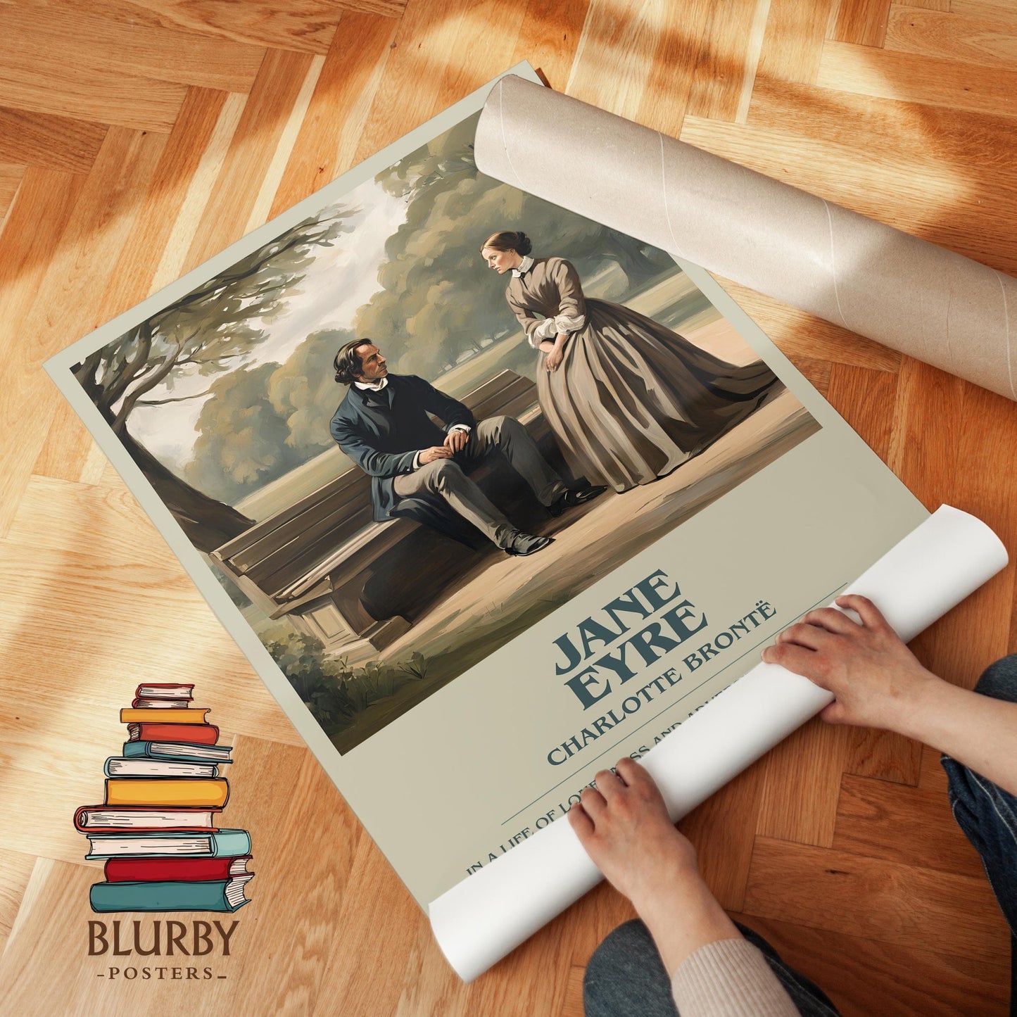 Jane Eyre book poster packaging – museum-quality print rolled in protective tube