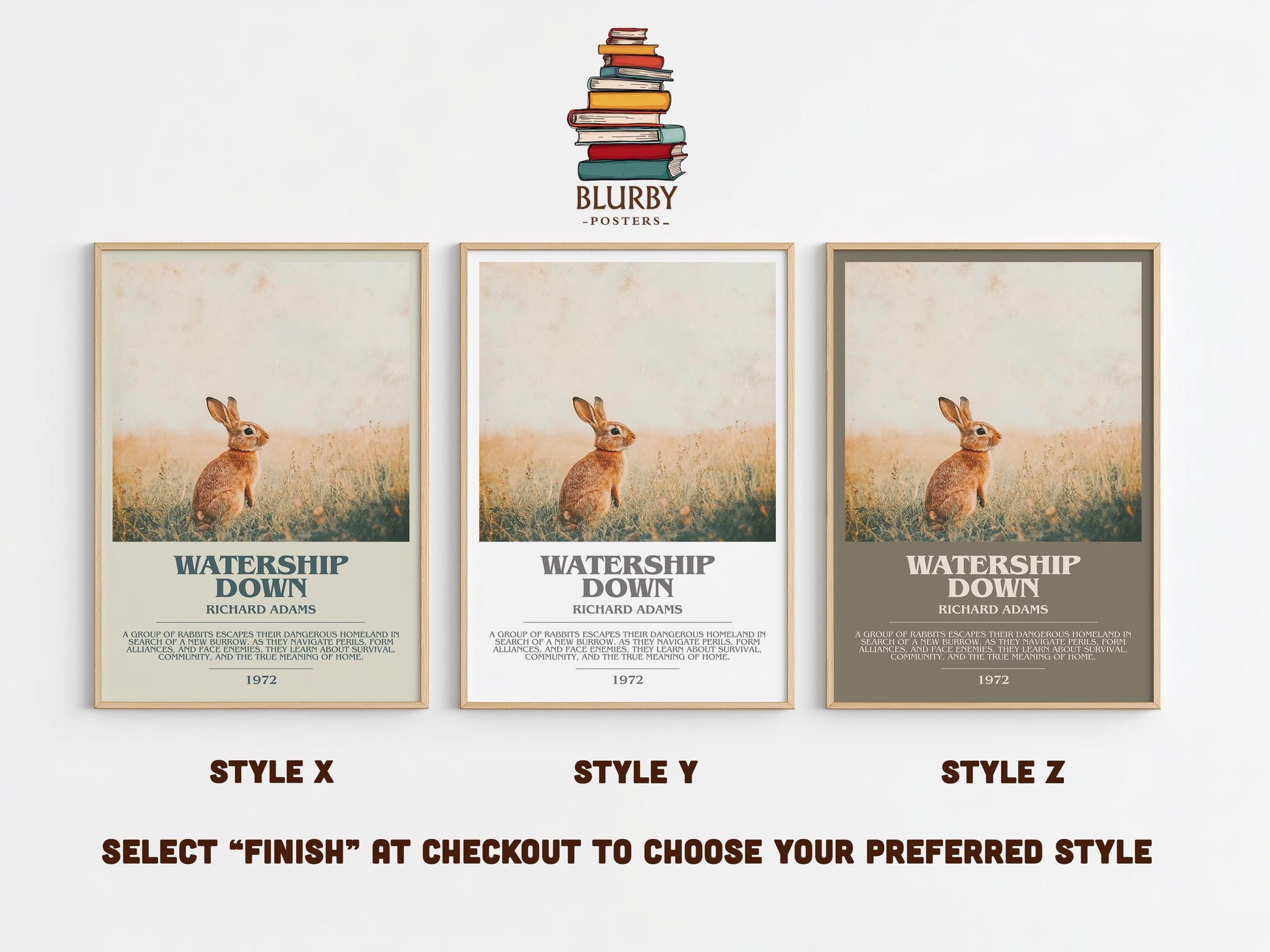 Watership Down by Richard Adams | Descriptive Modern Book Art | Poster