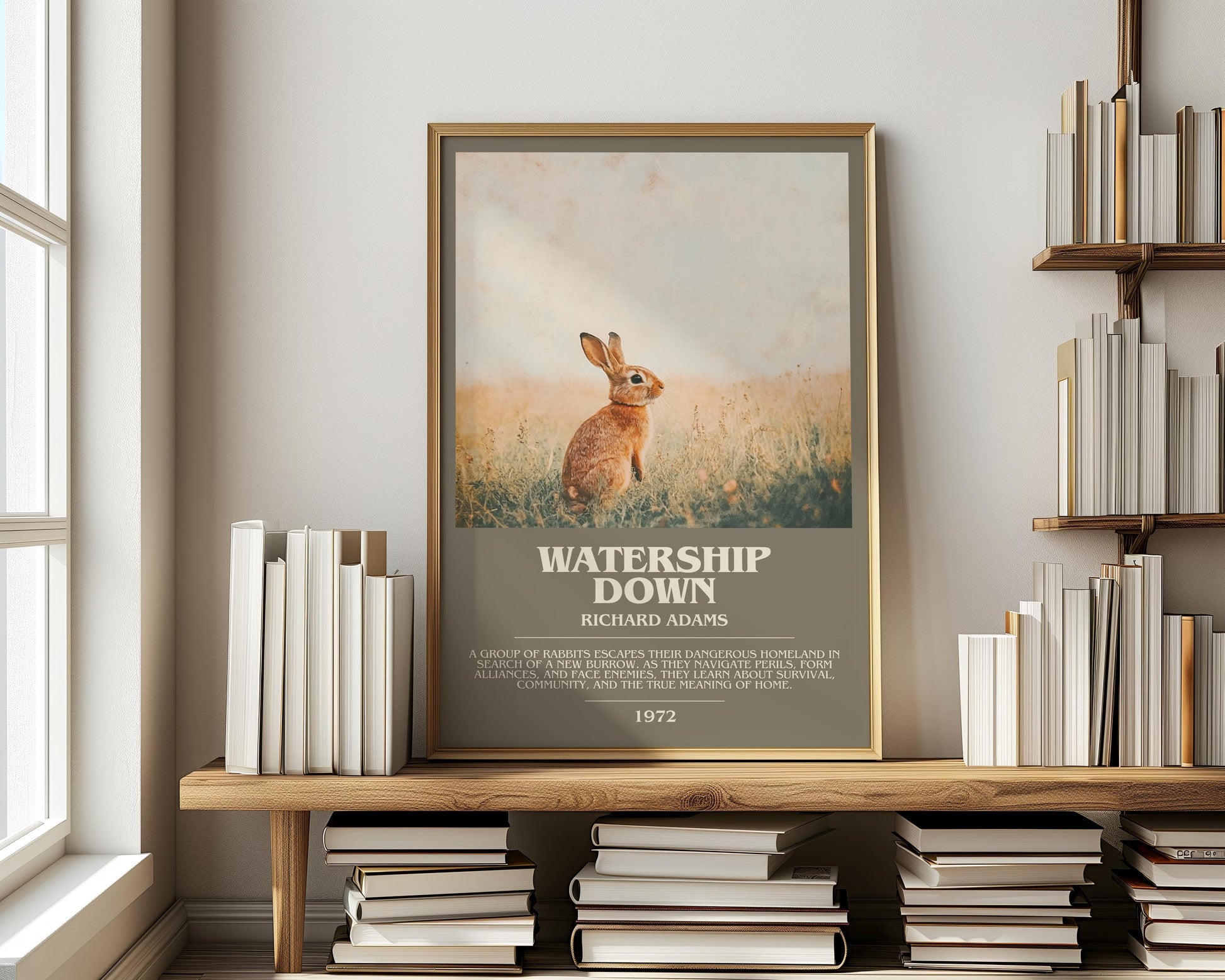 Watership Down by Richard Adams | Descriptive Modern Book Art | Poster