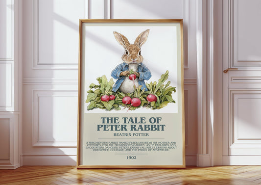 The Tale Of Peter Rabbit by Beatrix Potter | Descriptive Modern Book Art | Poster