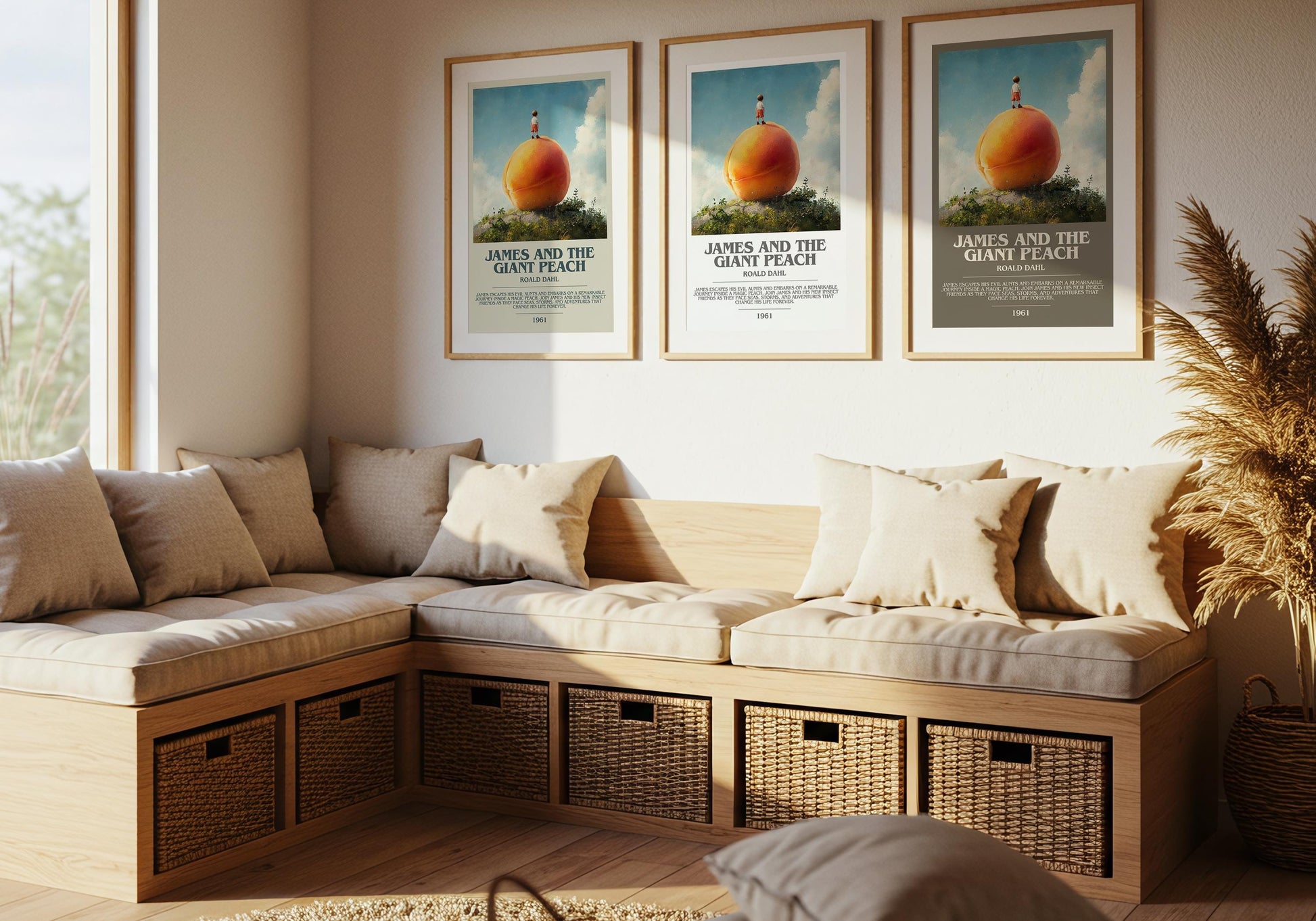 James and the Giant Peach by Roald Dahl | Descriptive Modern Book Art | Poster