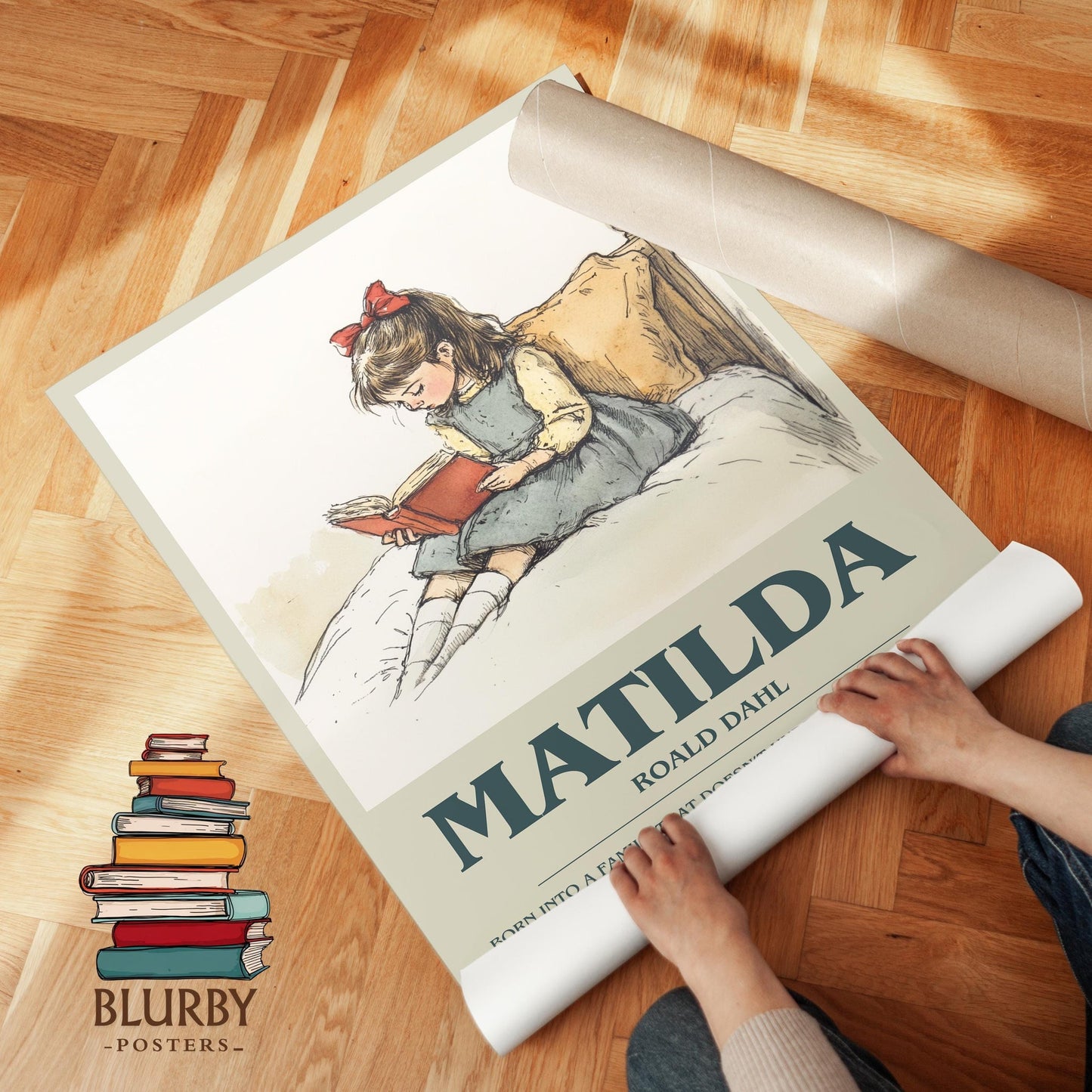 Matilda book poster packaging – museum-quality print rolled in protective tube