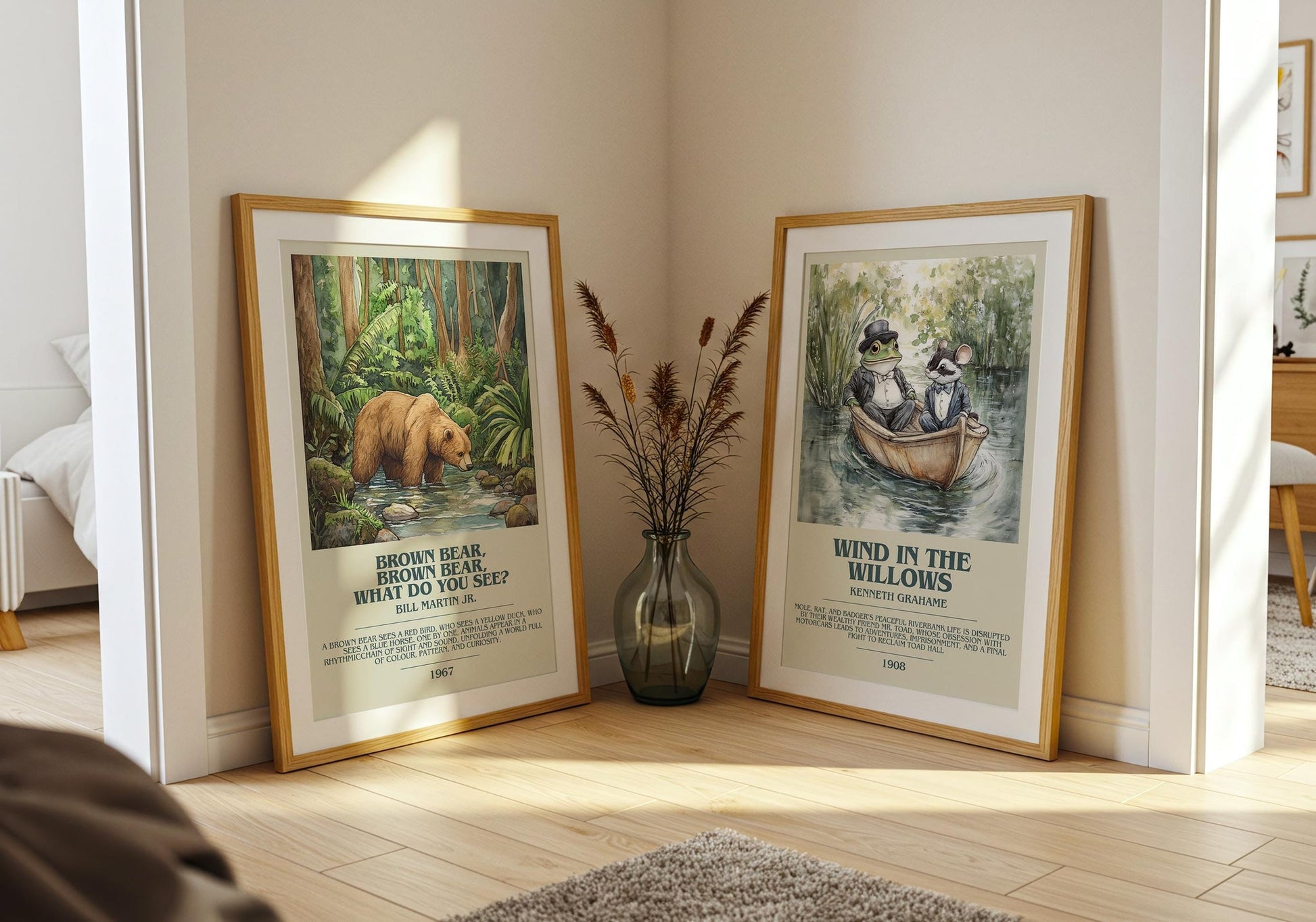 Brown Bear, Brown Bear, What Do You See? bookish poster paired in gallery wall – literary art prints