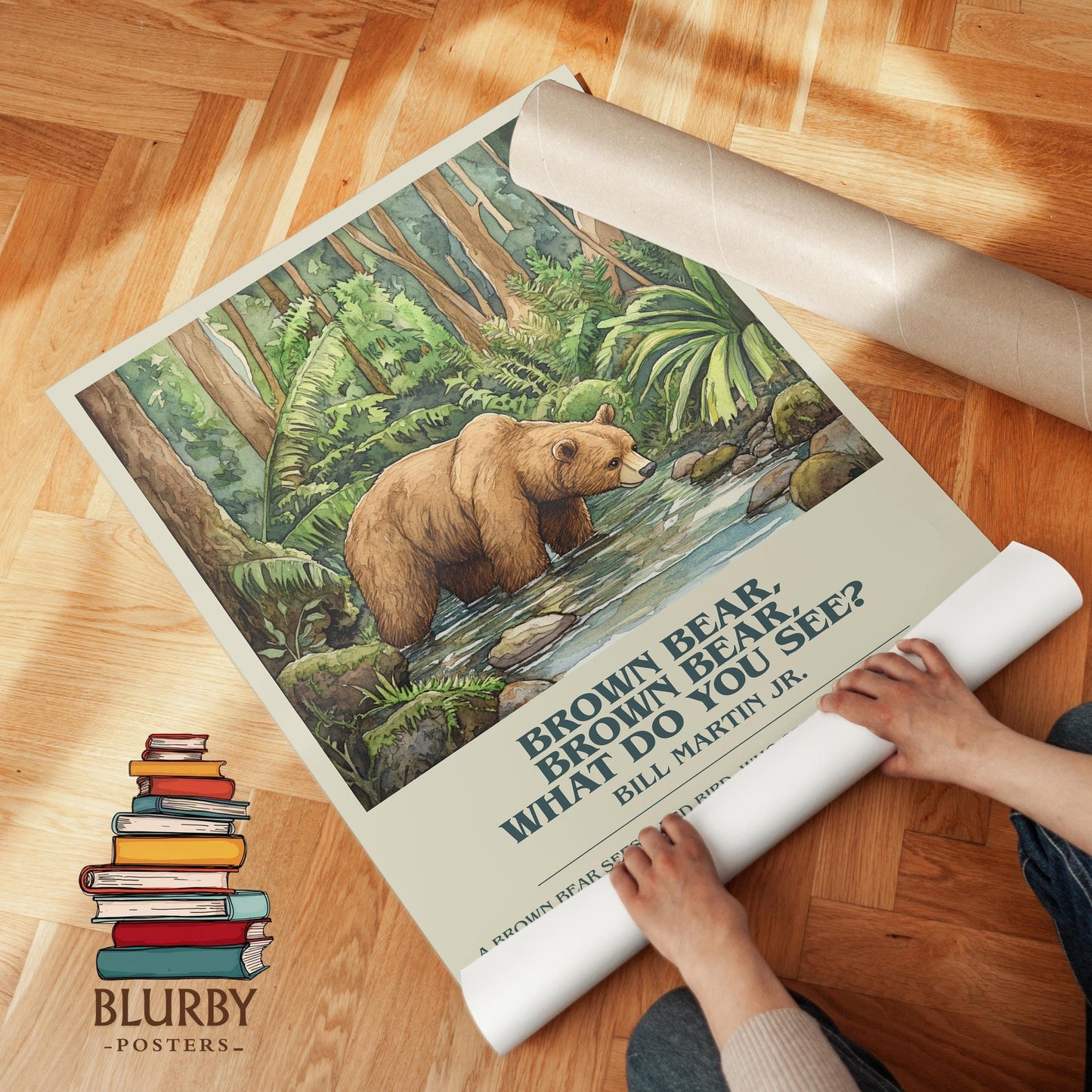 Brown Bear, Brown Bear, What Do You See? book poster packaging – museum-quality print rolled in protective tube