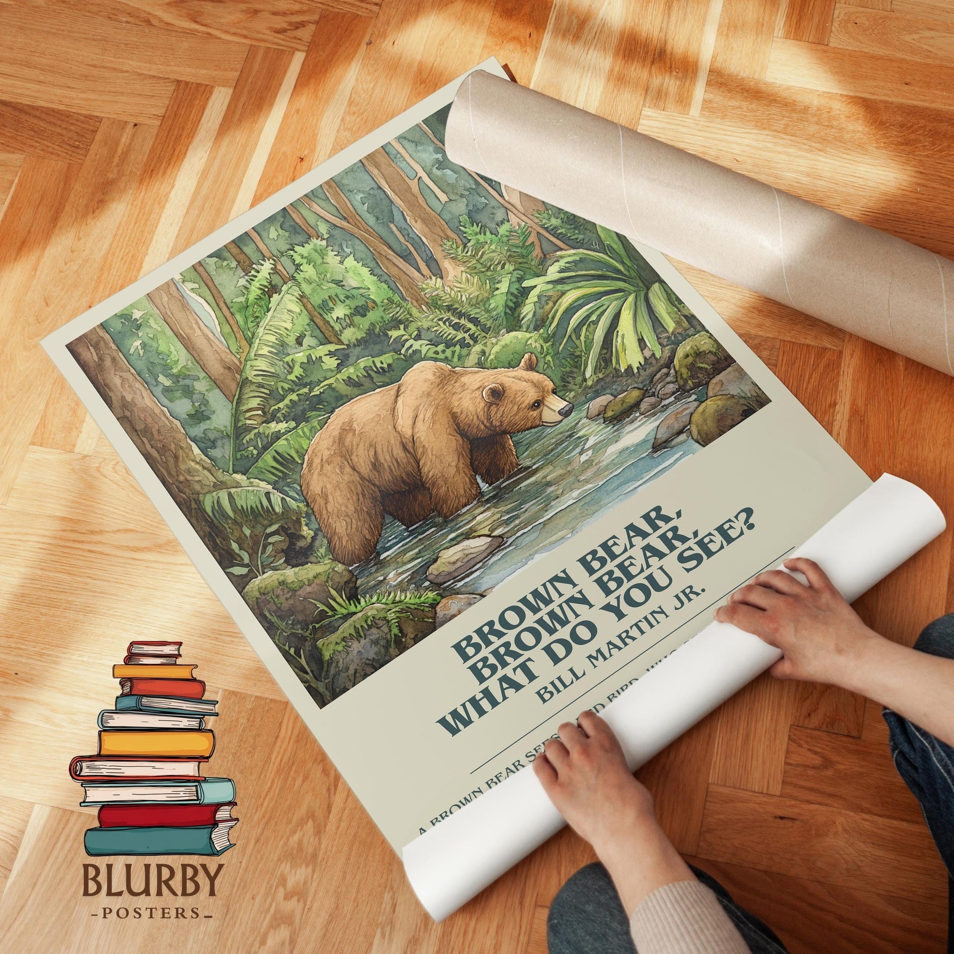 Brown Bear, Brown Bear, What Do You See? book poster packaging – museum-quality print rolled in protective tube