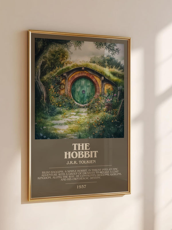 The Hobbit bookish book poster framed on wall – fantasy wall art