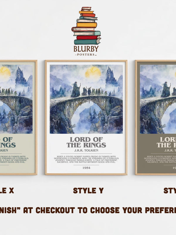 Lord Of The Rings bookish poster colour and style options – J.R.R. Tolkien book art
