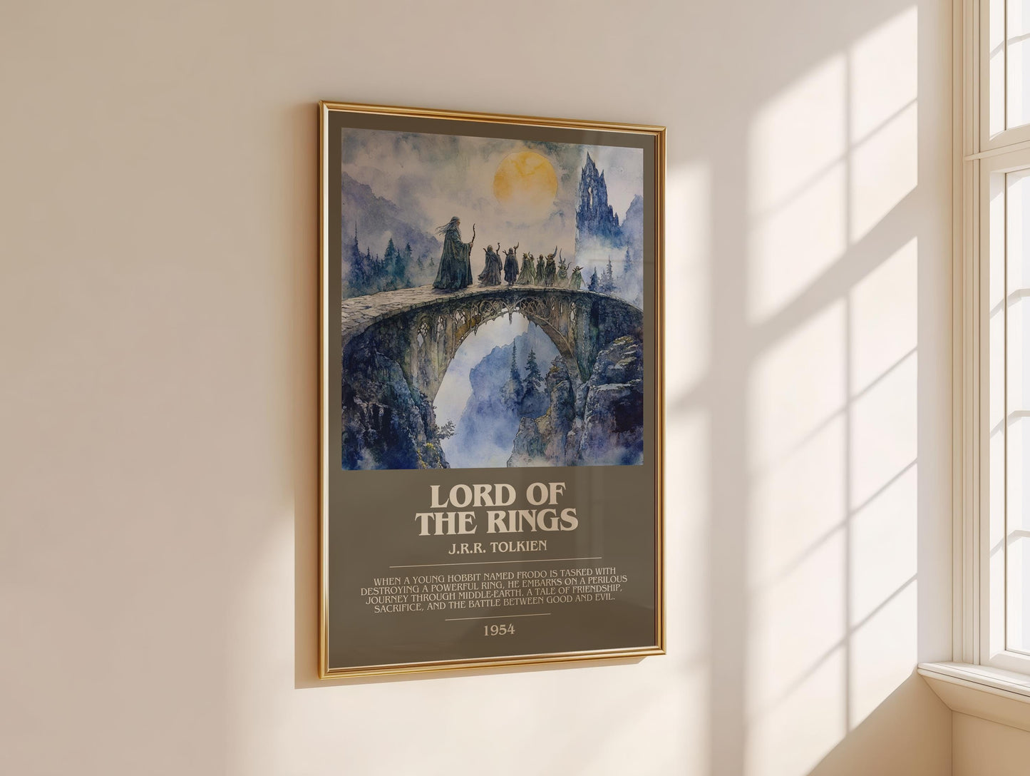 Lord Of The Rings by J.R.R. Tolkien | Descriptive Modern Book Art | Poster