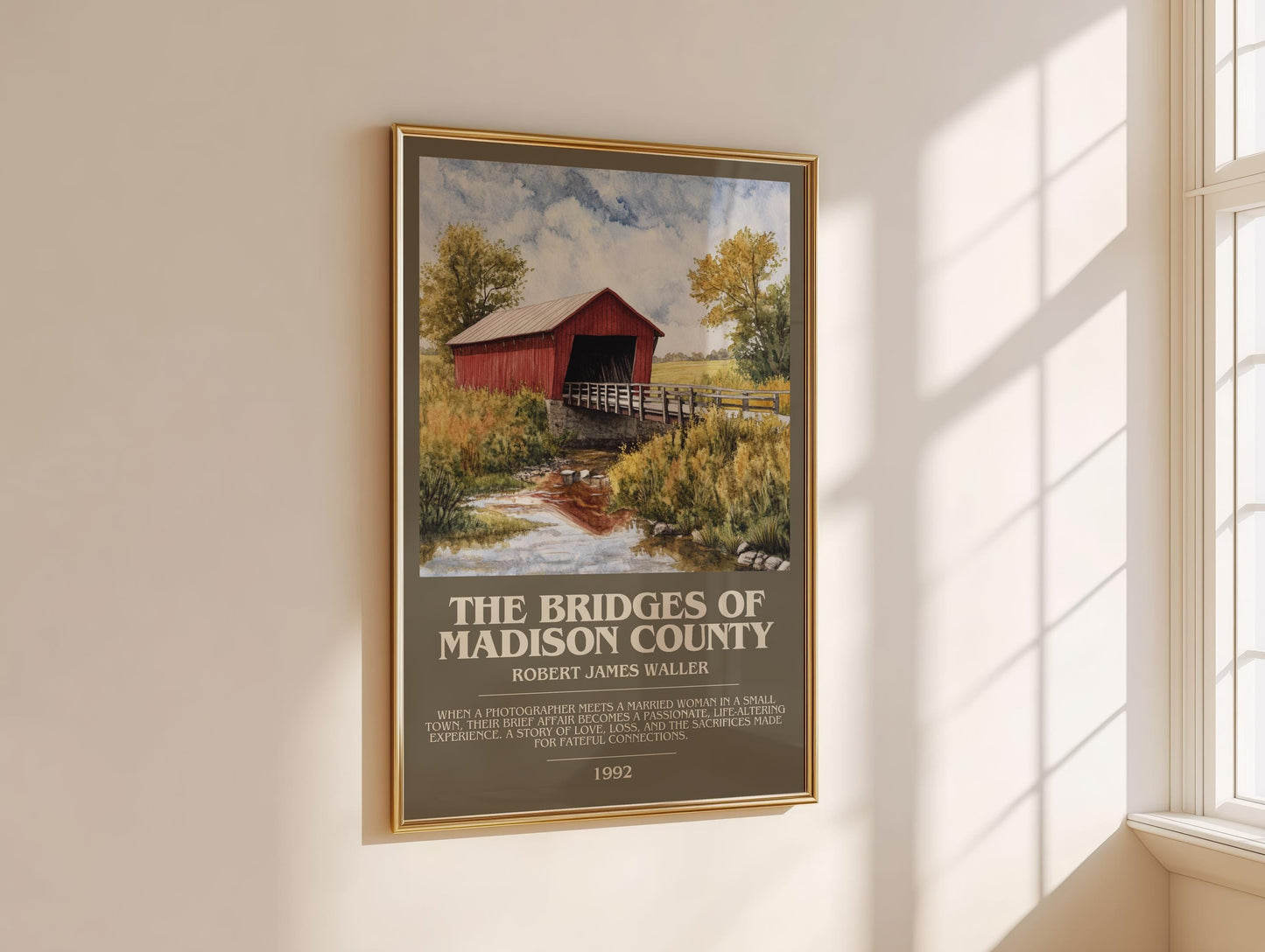 The Bridges of Madison County bookish book poster framed on wall – romance wall art