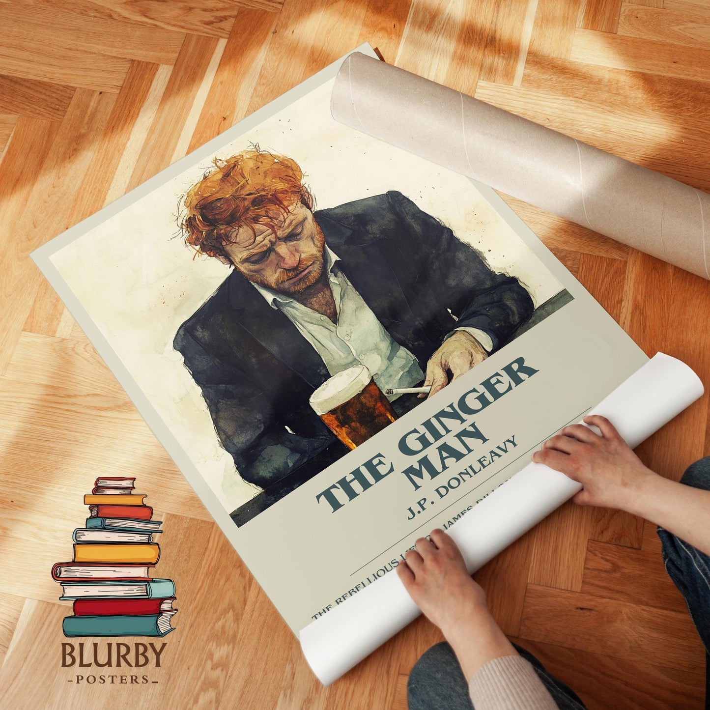 The Ginger Man book poster packaging – museum-quality print rolled in protective tube
