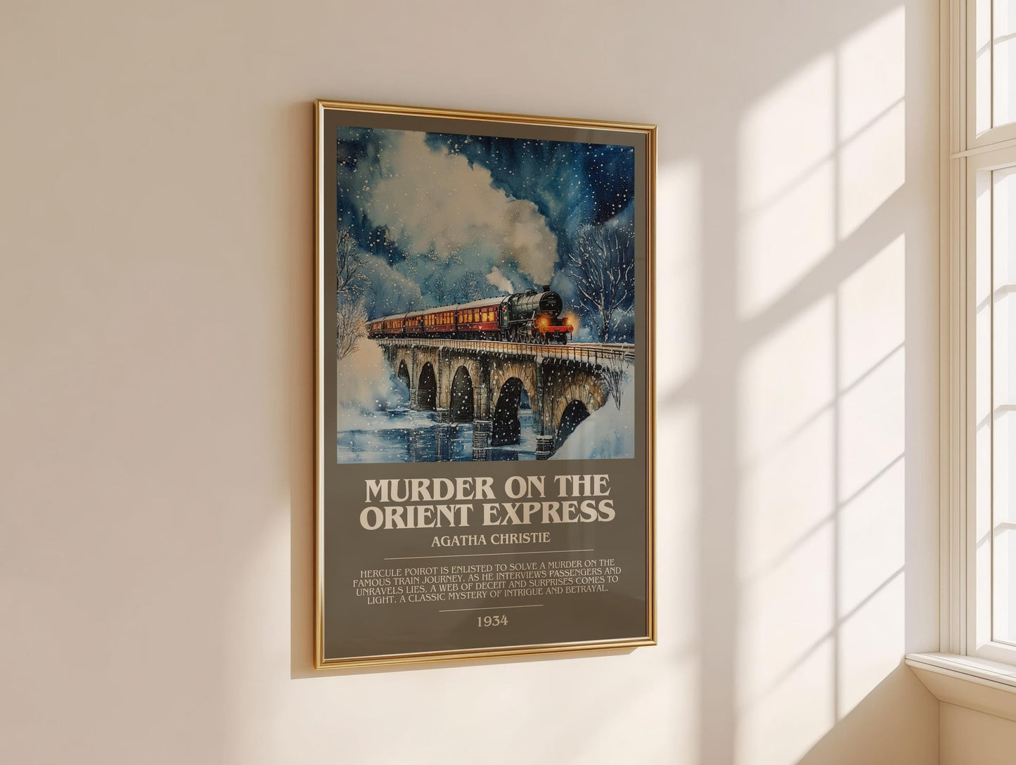 Murder On The Orient Express bookish book poster framed on wall – mystery wall art