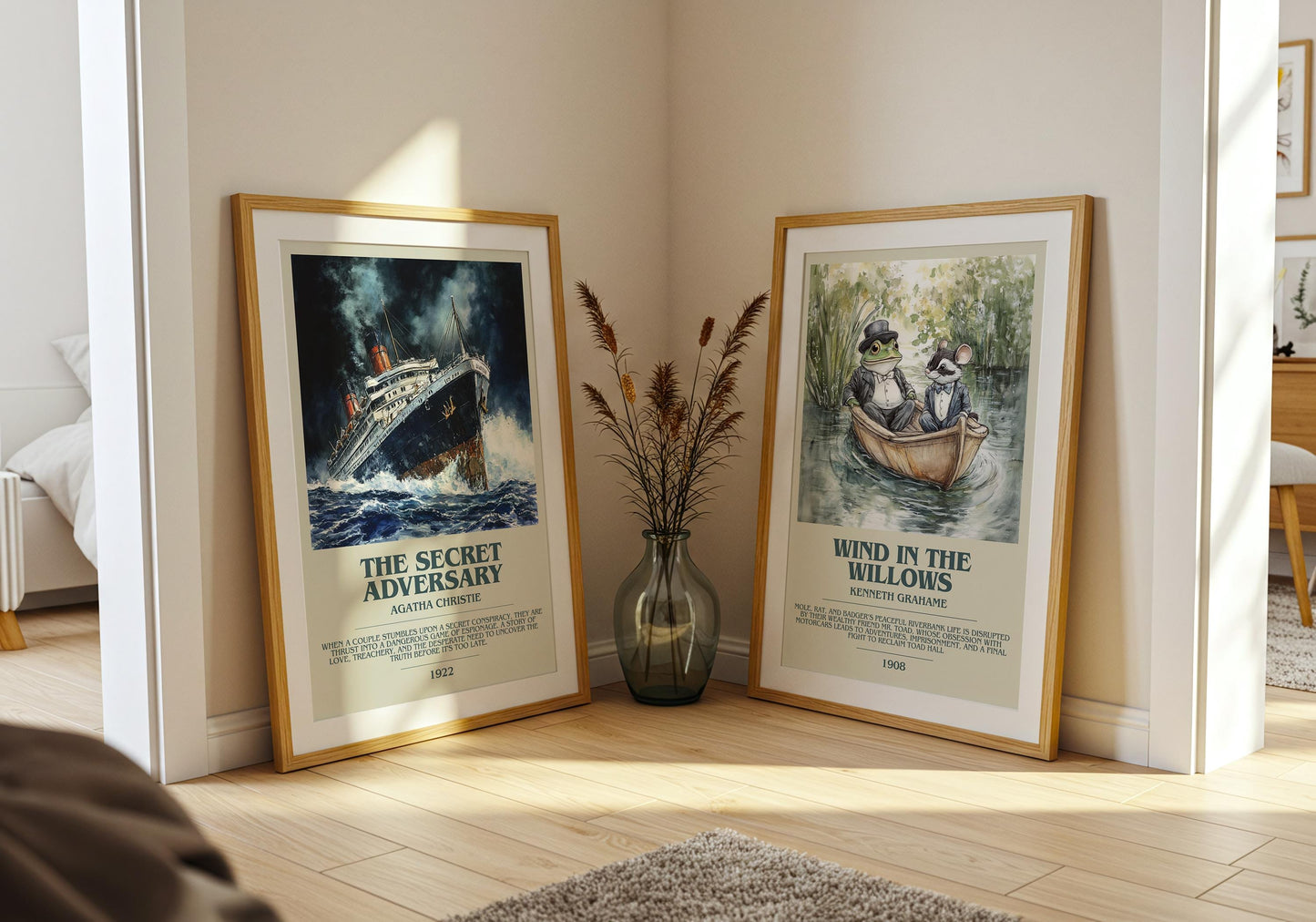 The Secret Adversary bookish poster paired in gallery wall – literary art prints