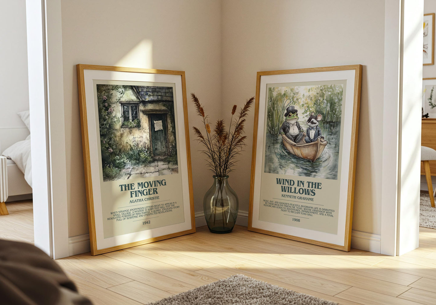 The Moving Finger bookish poster paired in gallery wall – literary art prints