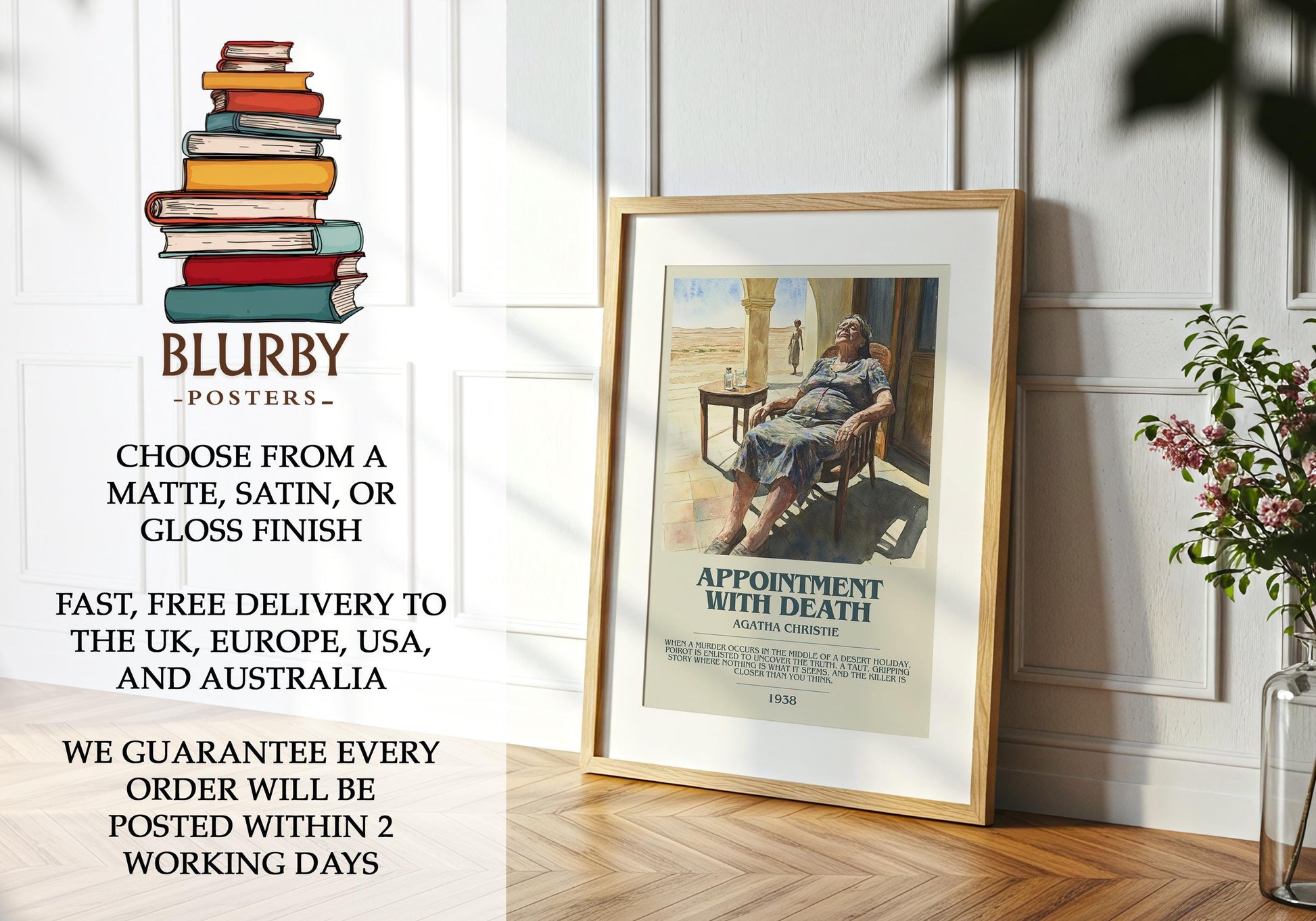 Appointment With Death by Agatha Christie | Descriptive Modern Book Art | Poster