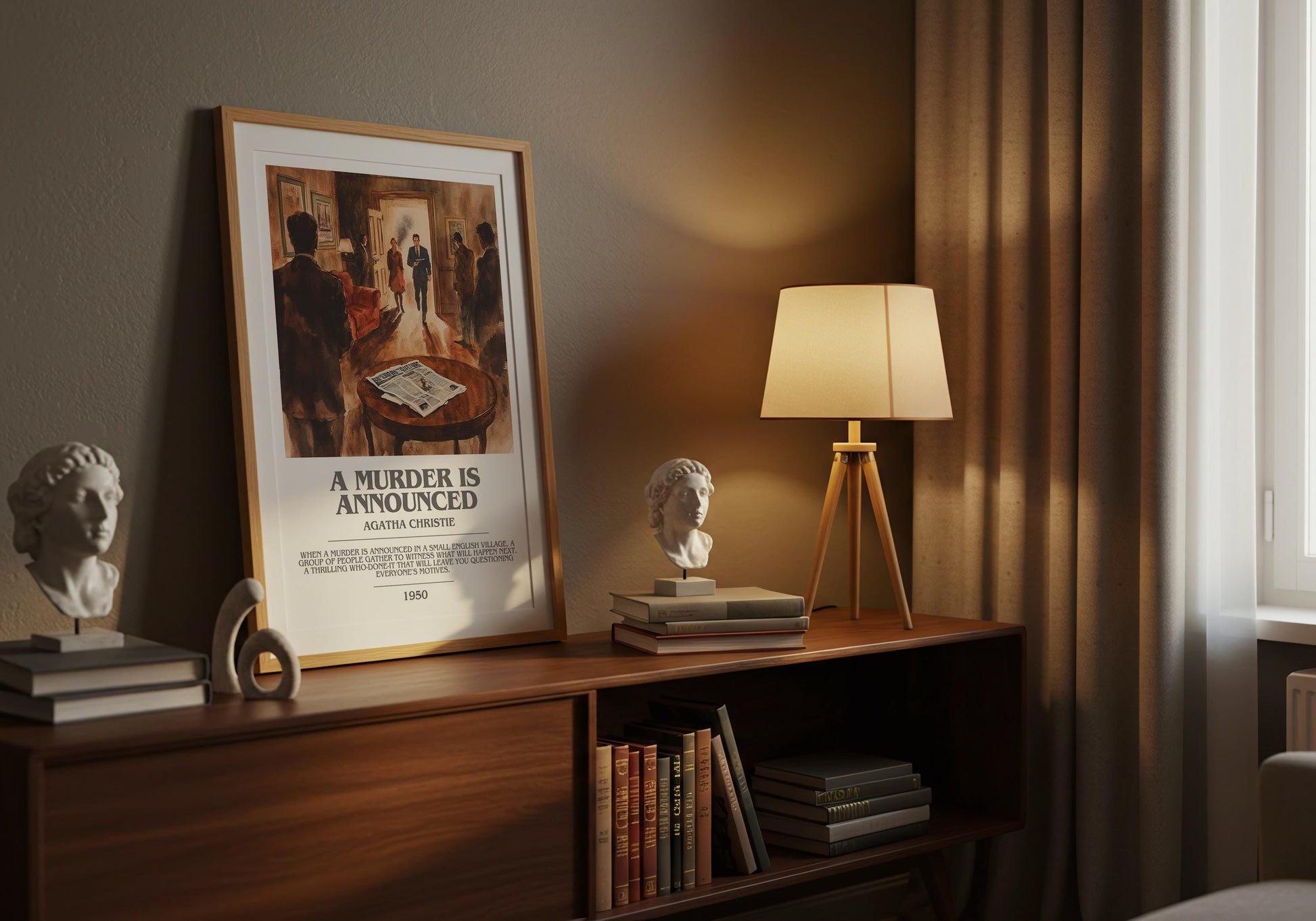 A Murder Is Announced by Agatha Christie | Descriptive Modern Book Art | Poster