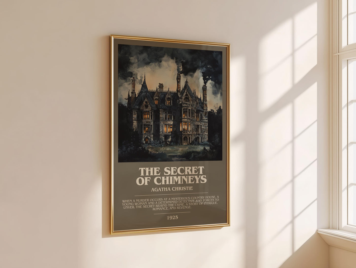 The Secret of Chimneys bookish book poster framed on wall – mystery wall art