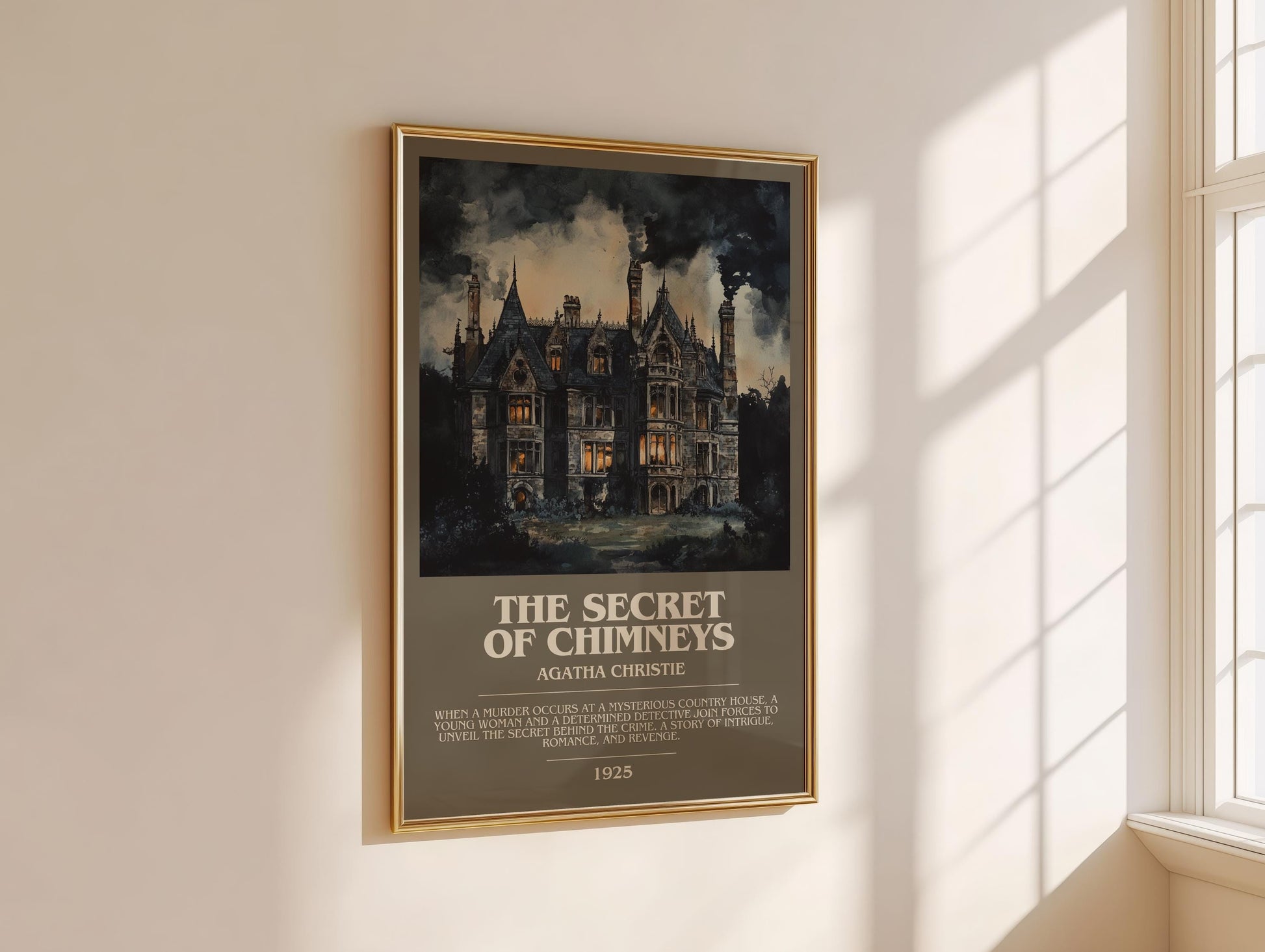 The Secret of Chimneys bookish book poster framed on wall – mystery wall art
