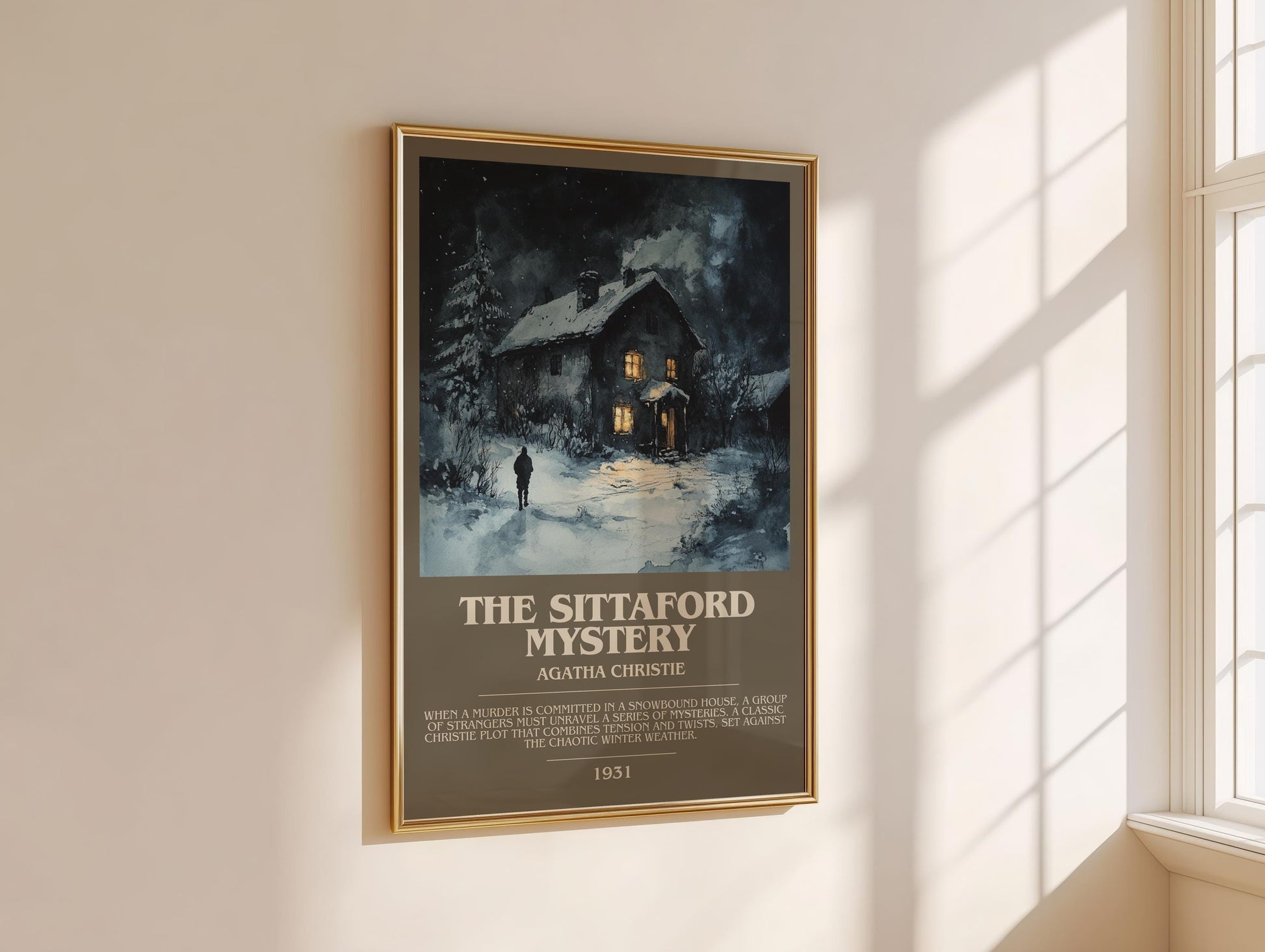 The Sittaford Mystery bookish book poster framed on wall – mystery wall art