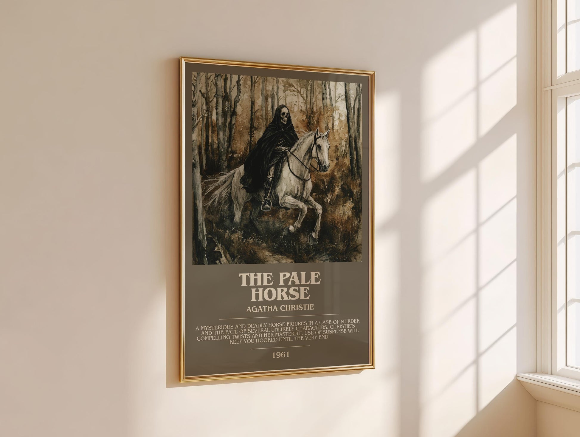 The Pale Horse bookish book poster framed on wall – mystery wall art