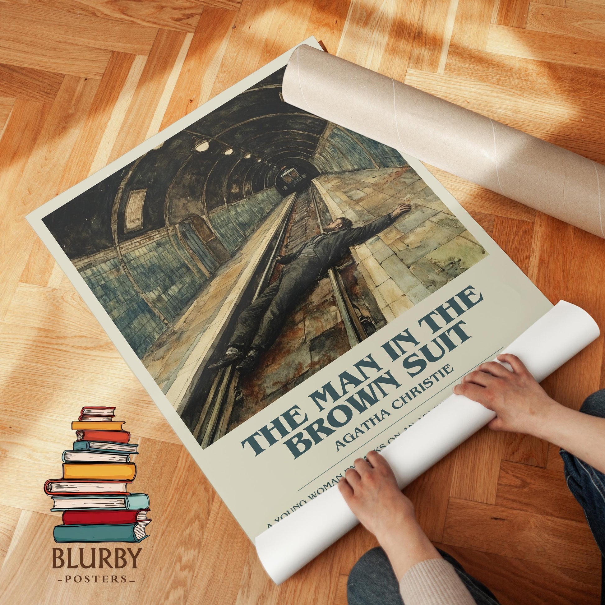 The Man in the Brown Suit book poster packaging – museum-quality print rolled in protective tube