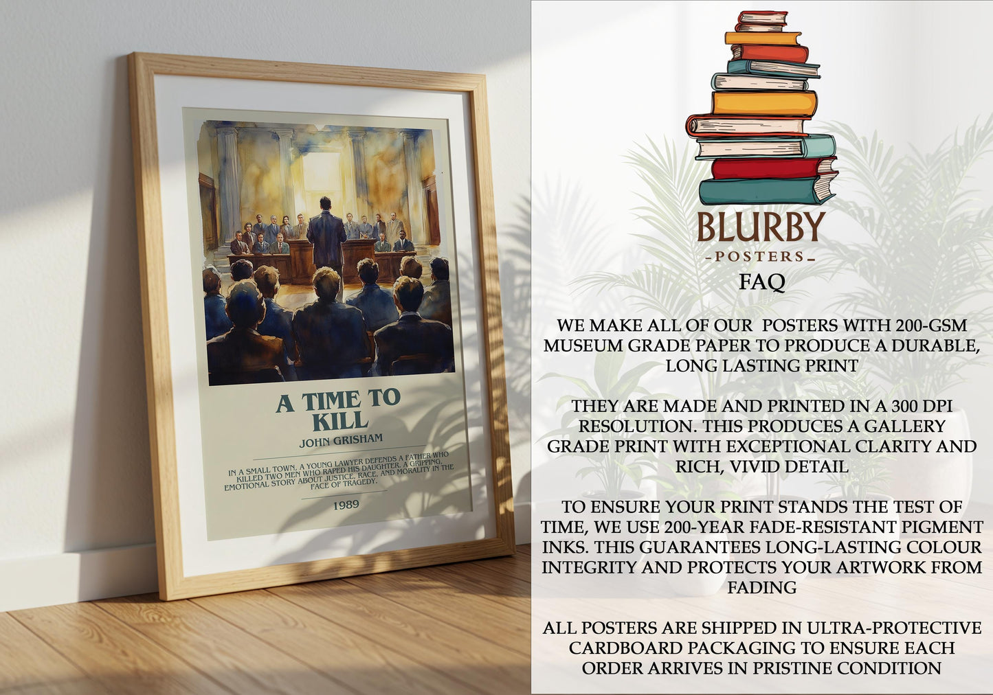 A Time To Kill by John Grisham | Descriptive Modern Book Art | Poster