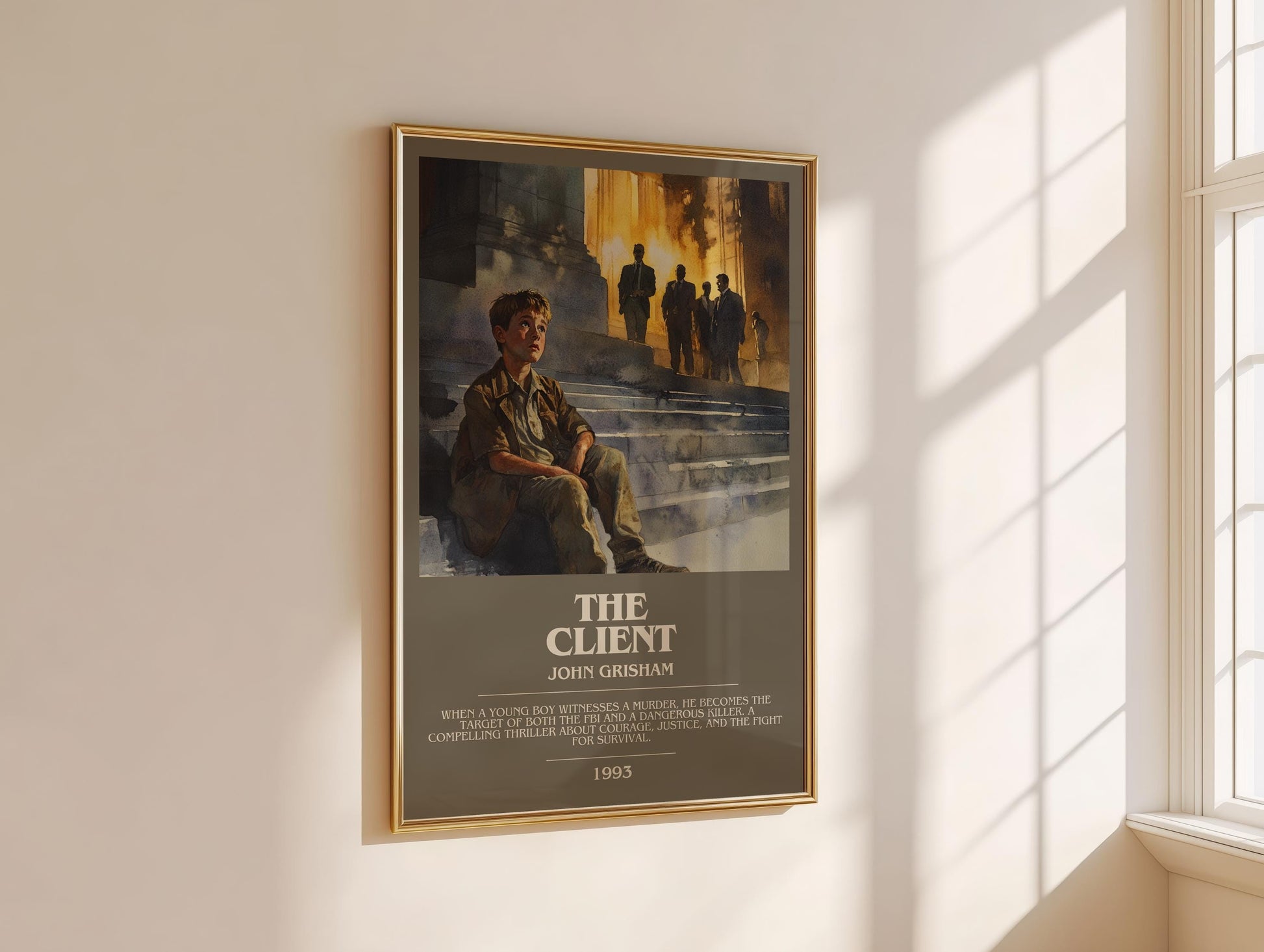 The Client bookish book poster framed on wall – thriller wall art