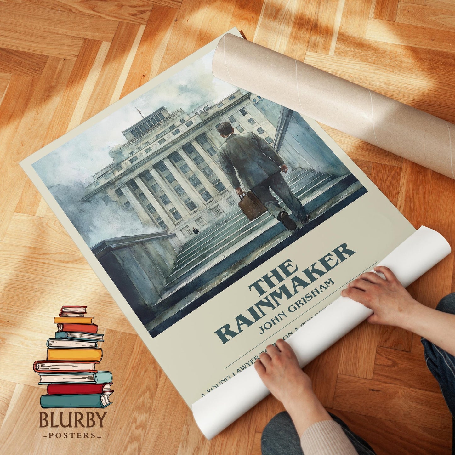 The Rainmaker book poster packaging – museum-quality print rolled in protective tube